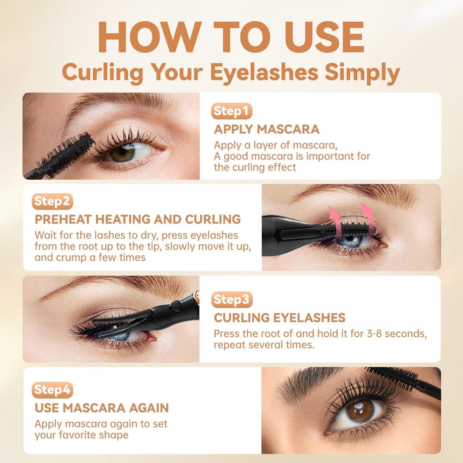 Rizador de Pestañas Calentado Jxbiu USB Recargable 3 Temperaturas