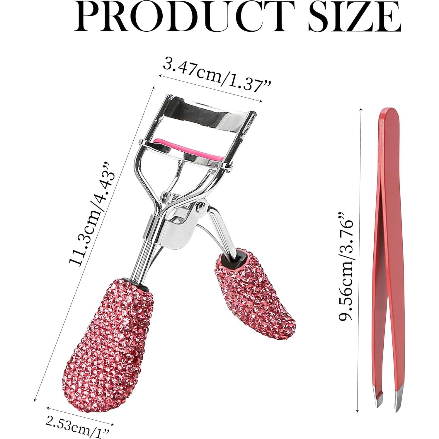 Rizador de Pestañas Rosa Badong con Pinzas de Precisión