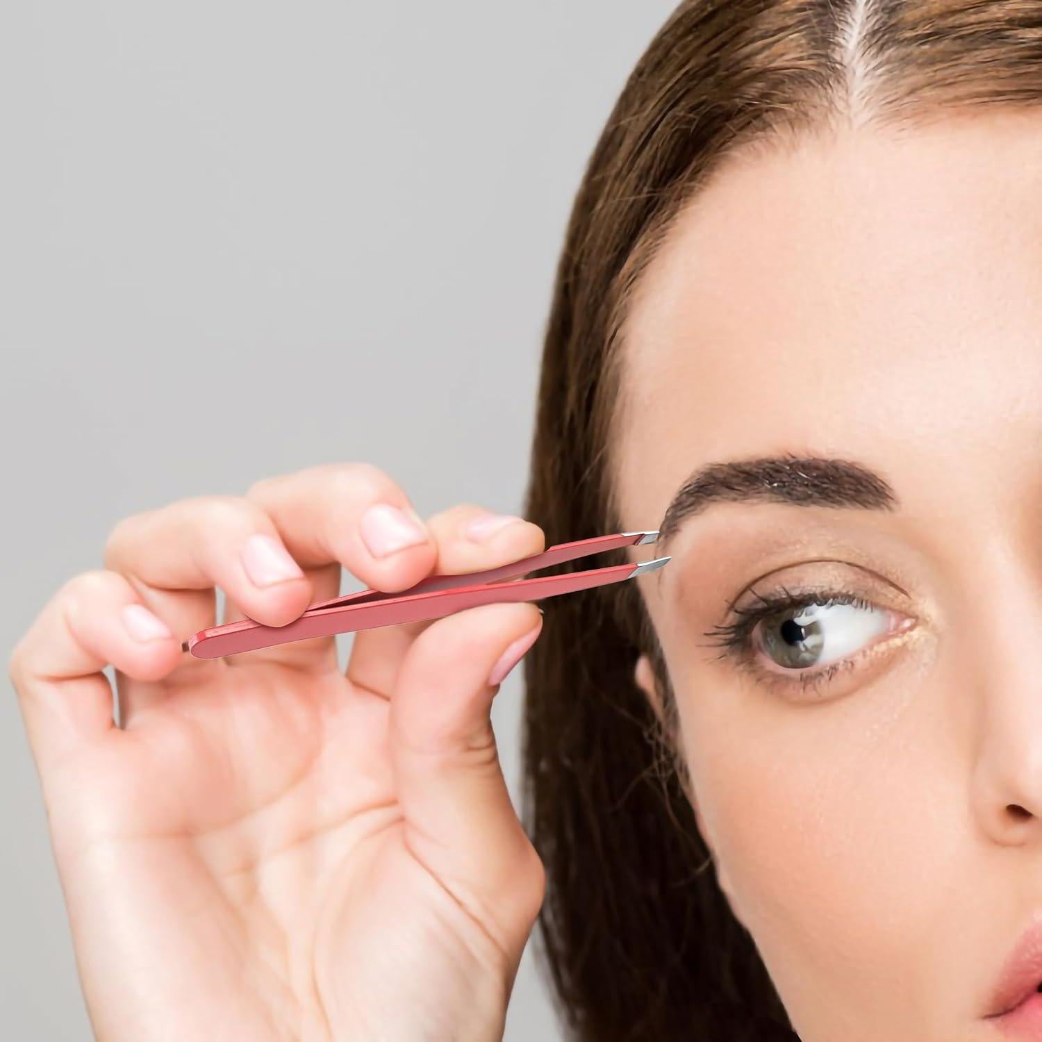 Rizador de Pestañas Rosa Badong con Pinzas de Precisión