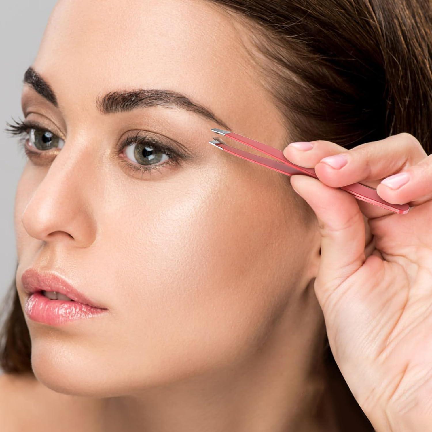 Rizador de Pestañas Rosa Badong con Pinzas de Precisión