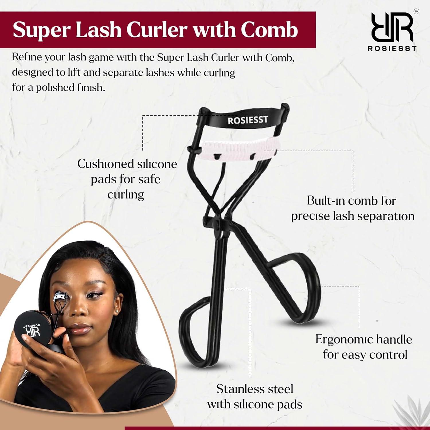 Rizador de Pestañas Rosiesst con Peine Separador - Calidad Premium