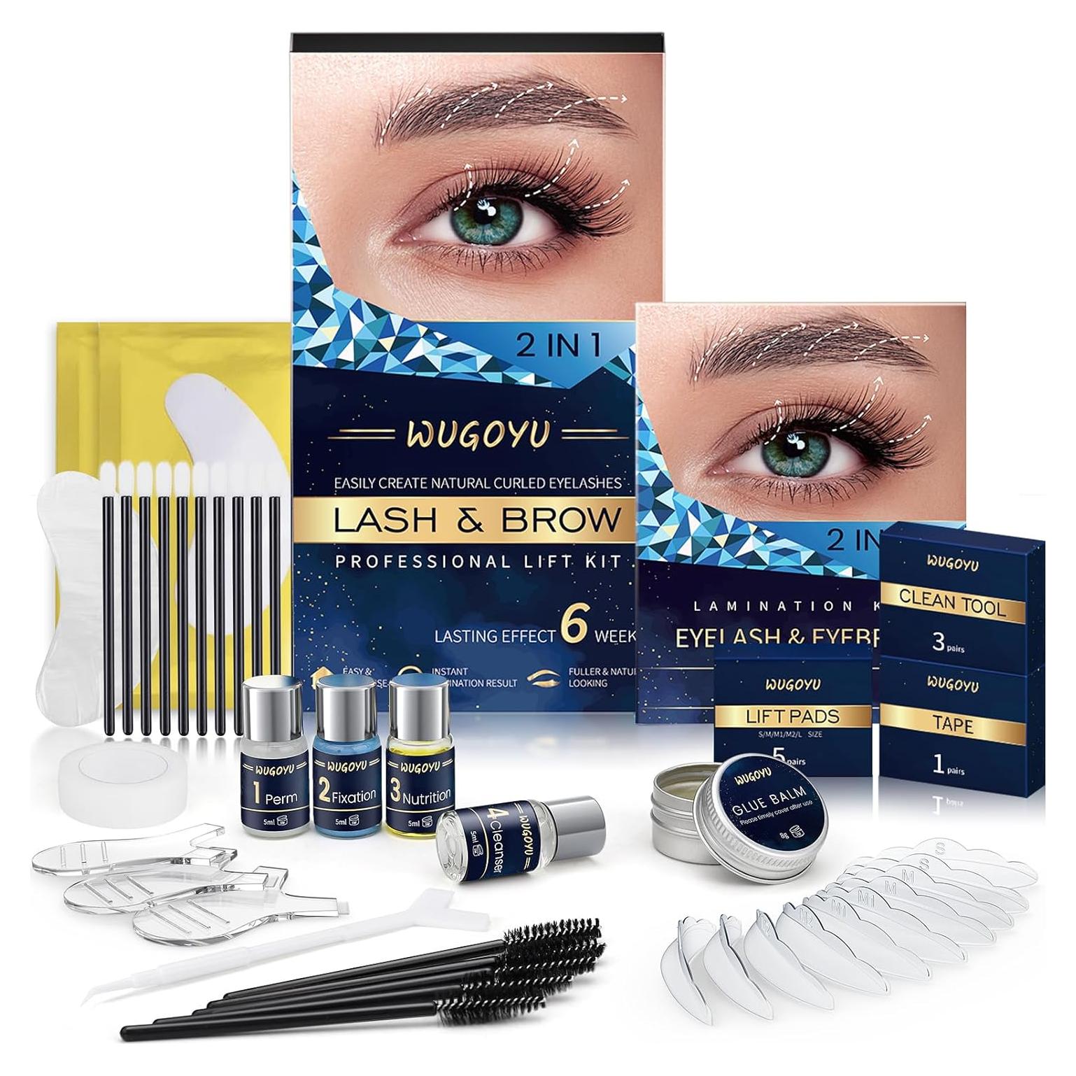 Kit Profesional de Elevación de Pestañas y Cejas WUGOYU 2 en 1