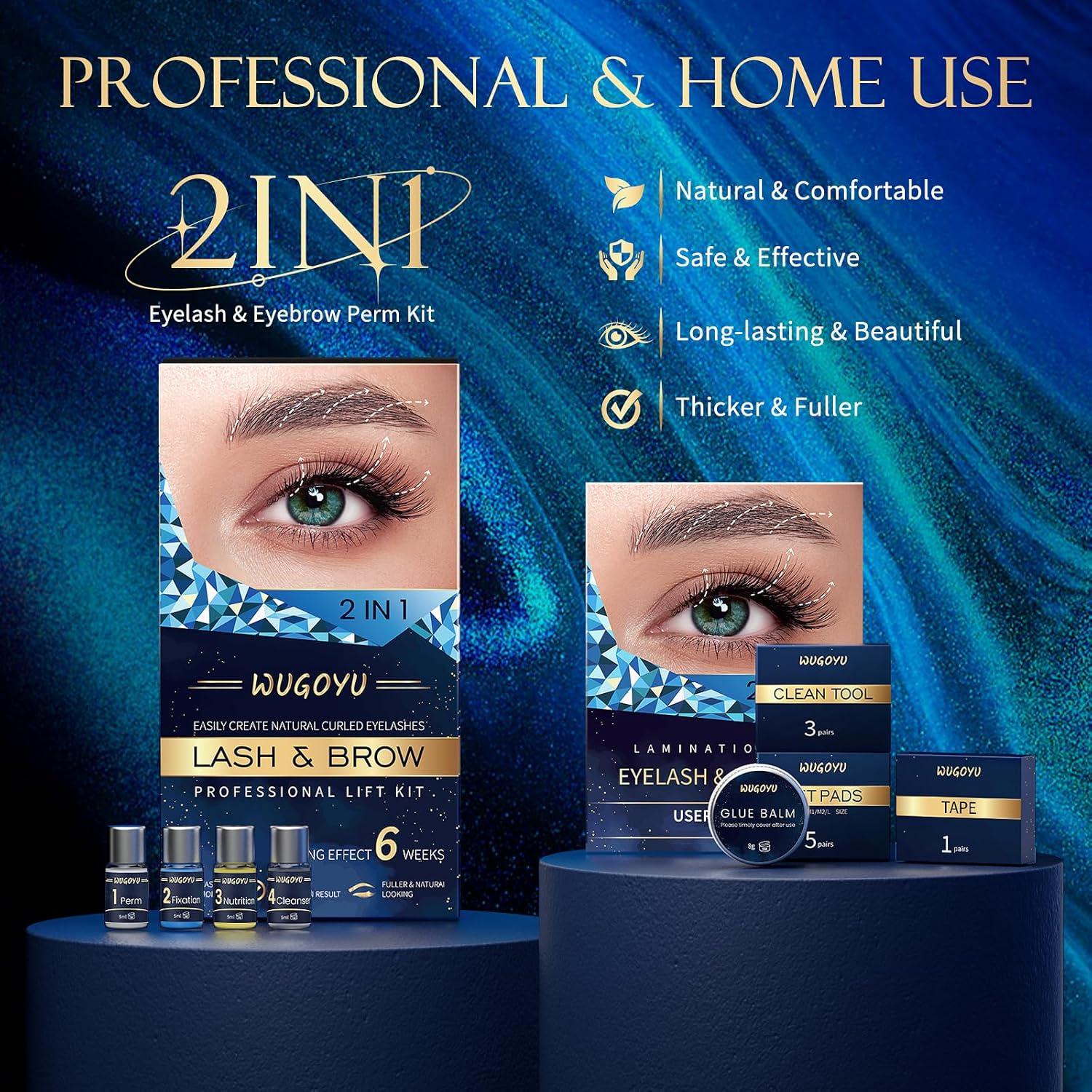 Kit Profesional de Elevación de Pestañas y Cejas WUGOYU 2 en 1