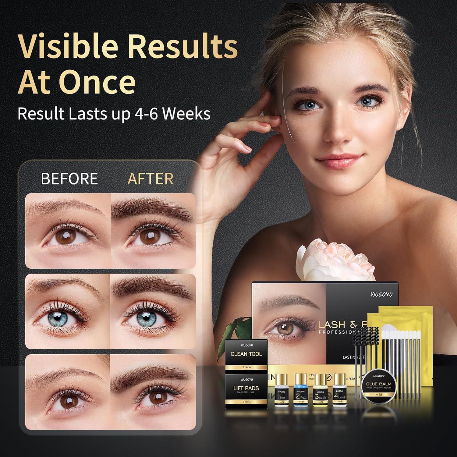 Kit de Elevación de Pestañas y Cejas WUGOYU 2 en 1 Profesional