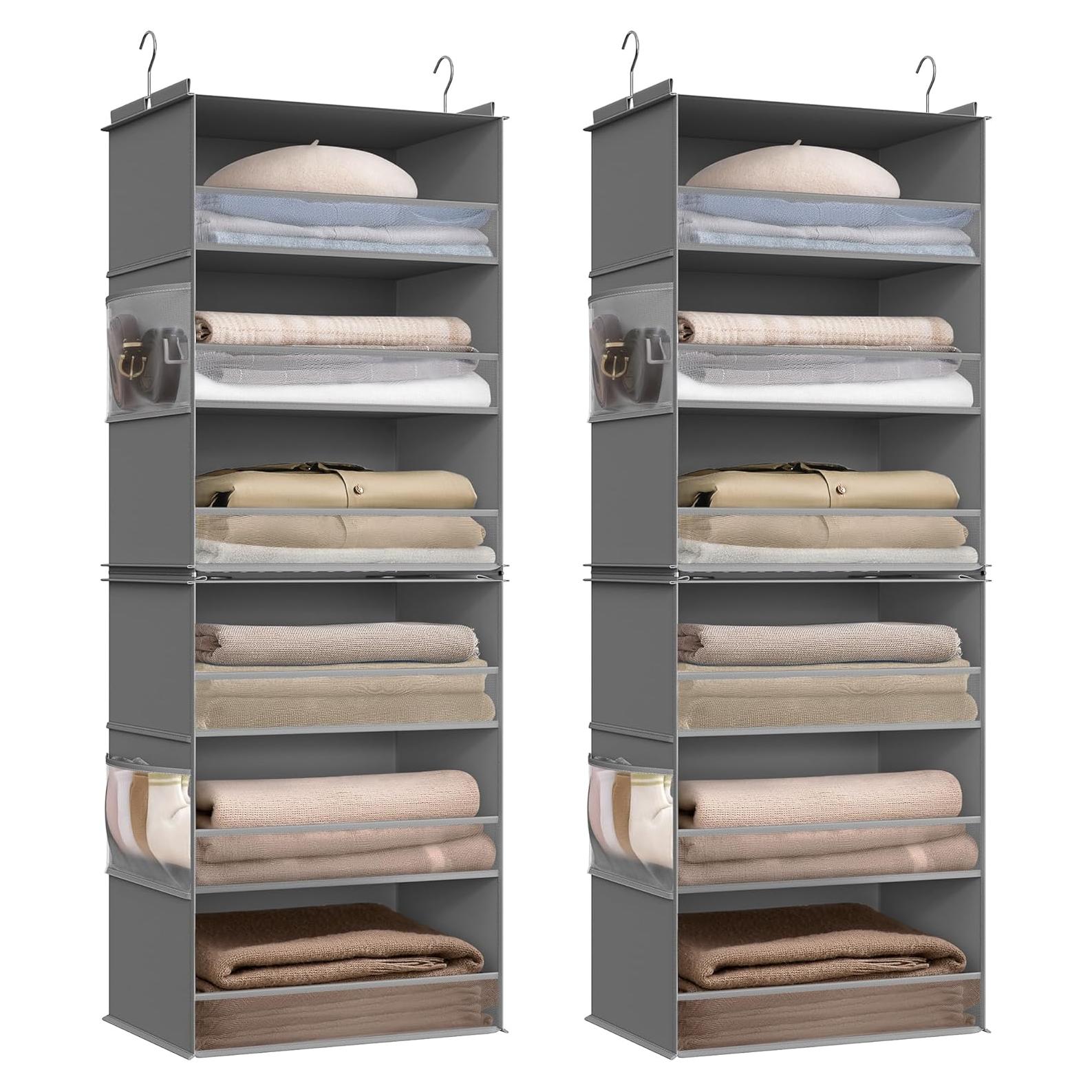 SONGMICS Organizador Colgante de Closet 2 Piezas 6 Niveles Gris