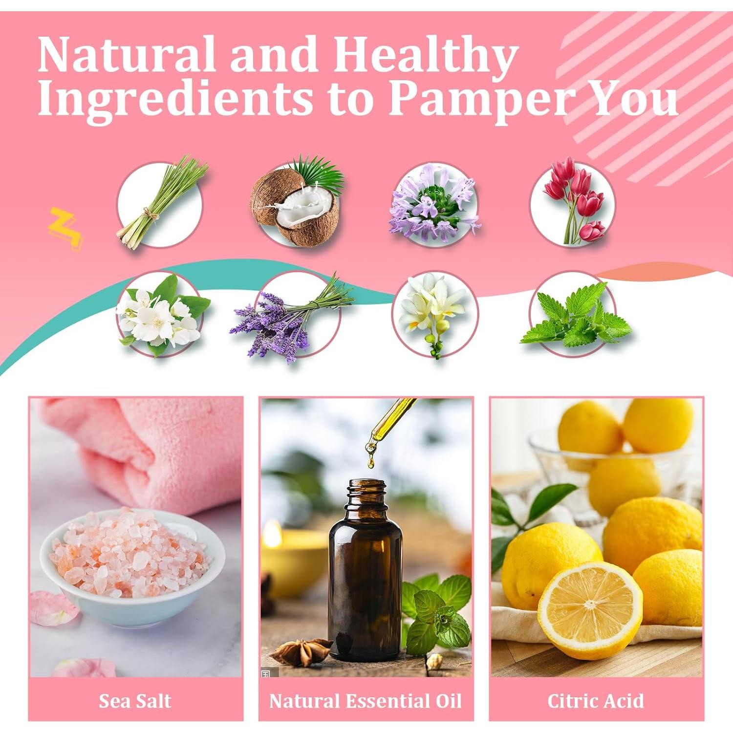 Set de 8 Bombas de Baño Orgánicas Perjoy - Regalos para Mujeres