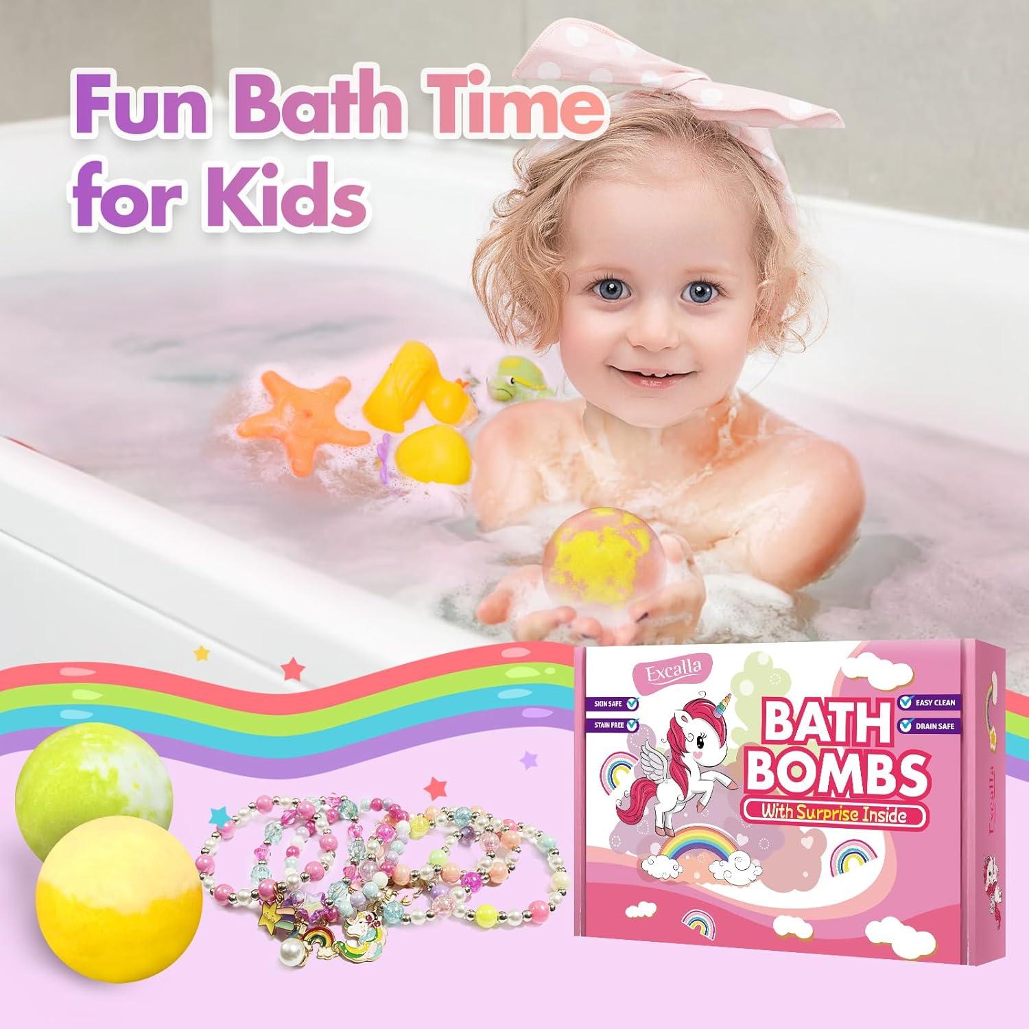 Set de 6 Bolas de Baño Unicornio Excalla con Joyería