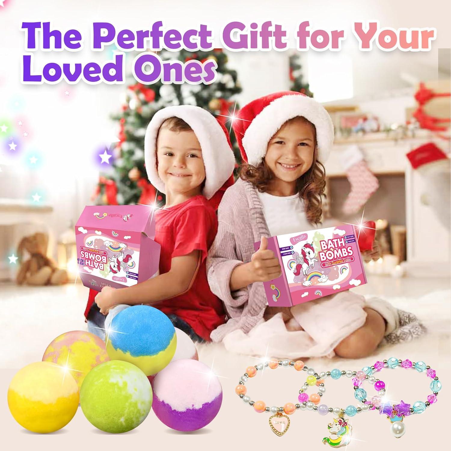 Set de 6 Bolas de Baño Unicornio Excalla con Joyería