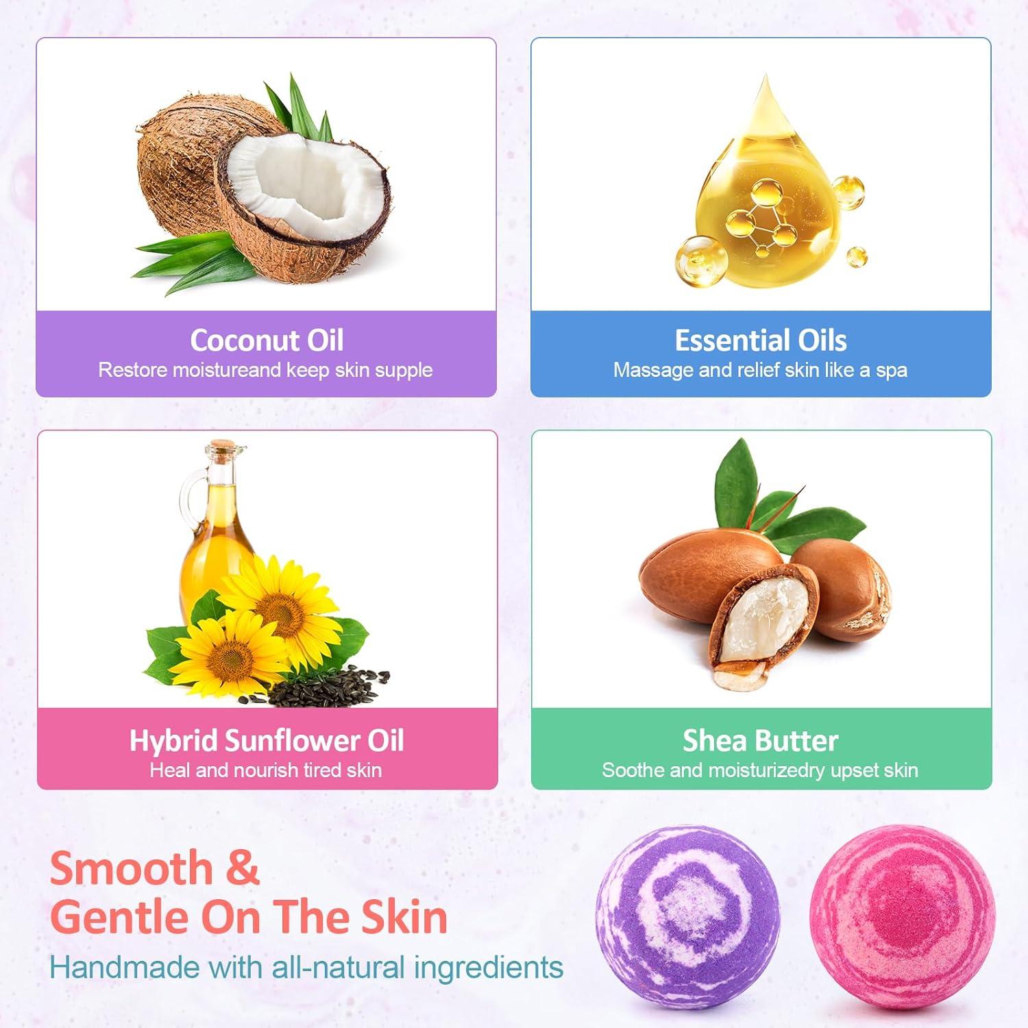 Juego de Bombas de Baño SUPERSUN - 4 Bombas Grandes + 3 Velas + 3 Lociones