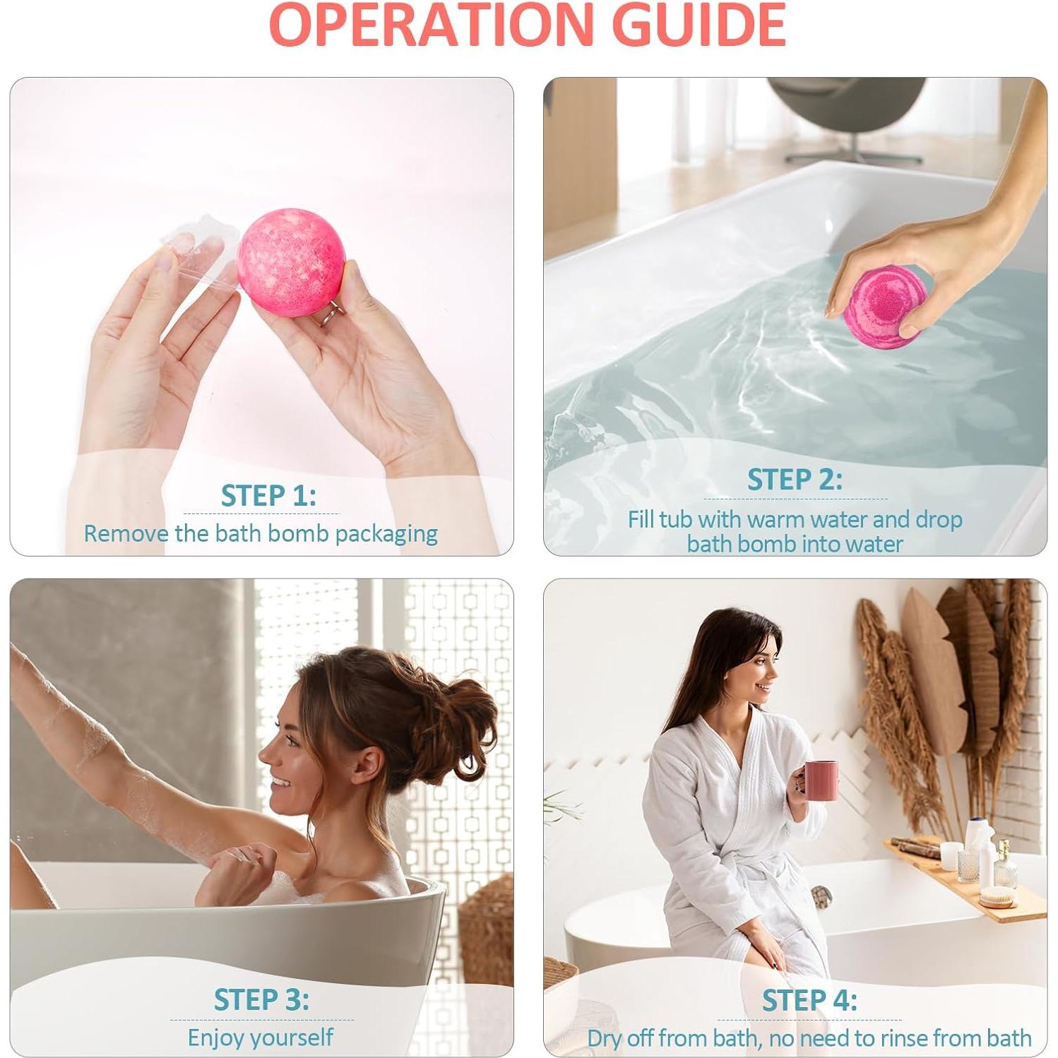 Juego de Bombas de Baño SUPERSUN - 4 Bombas Grandes + 3 Velas + 3 Lociones