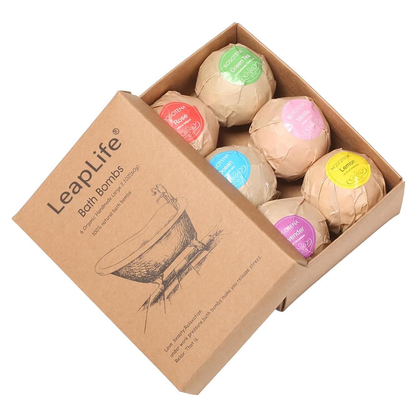 Juego de Bombas de Baño Orgánicas LeapLife - 6 Aromas Naturales