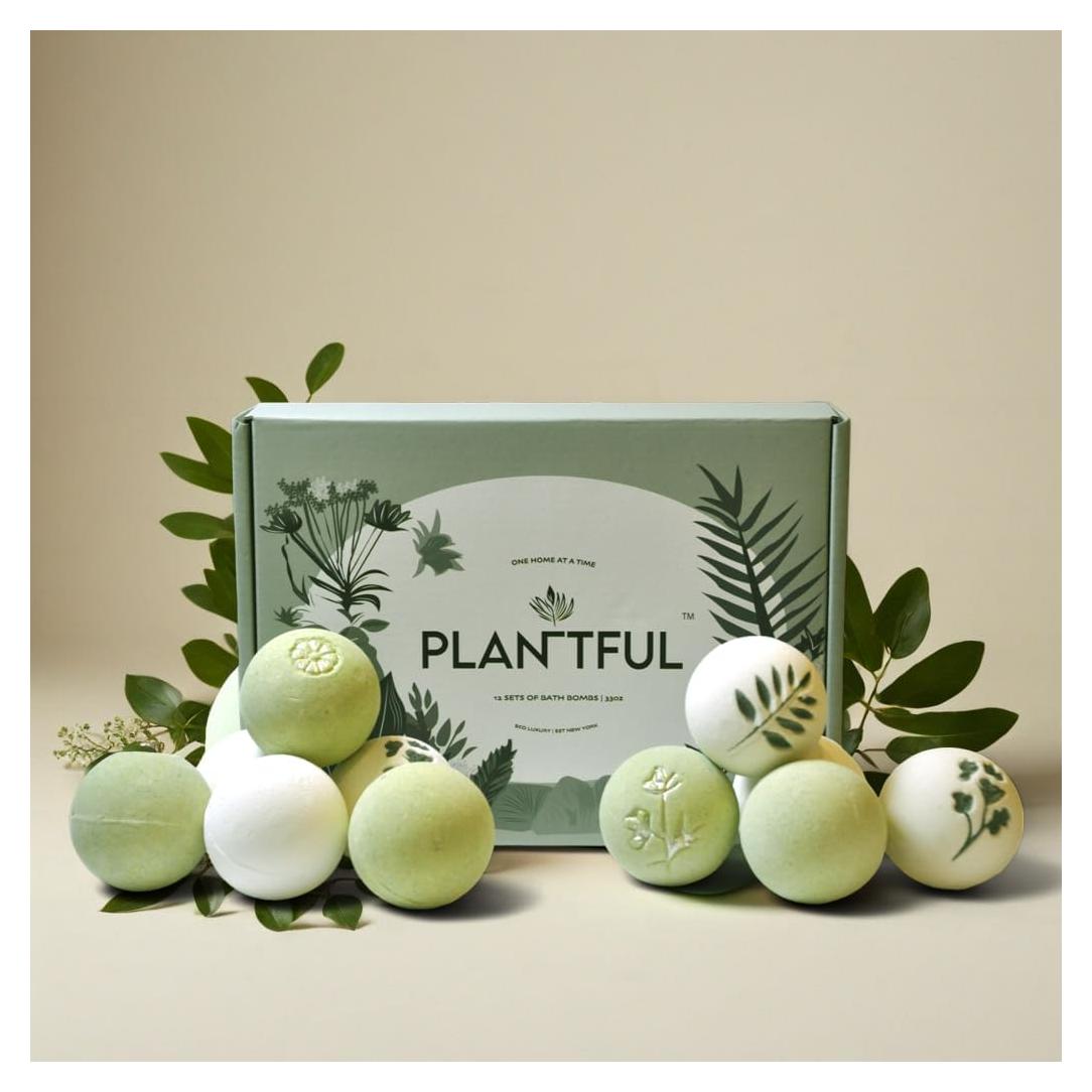 Bombas de Baño Orgánicas Plantful™ - Set de 12 Grandes