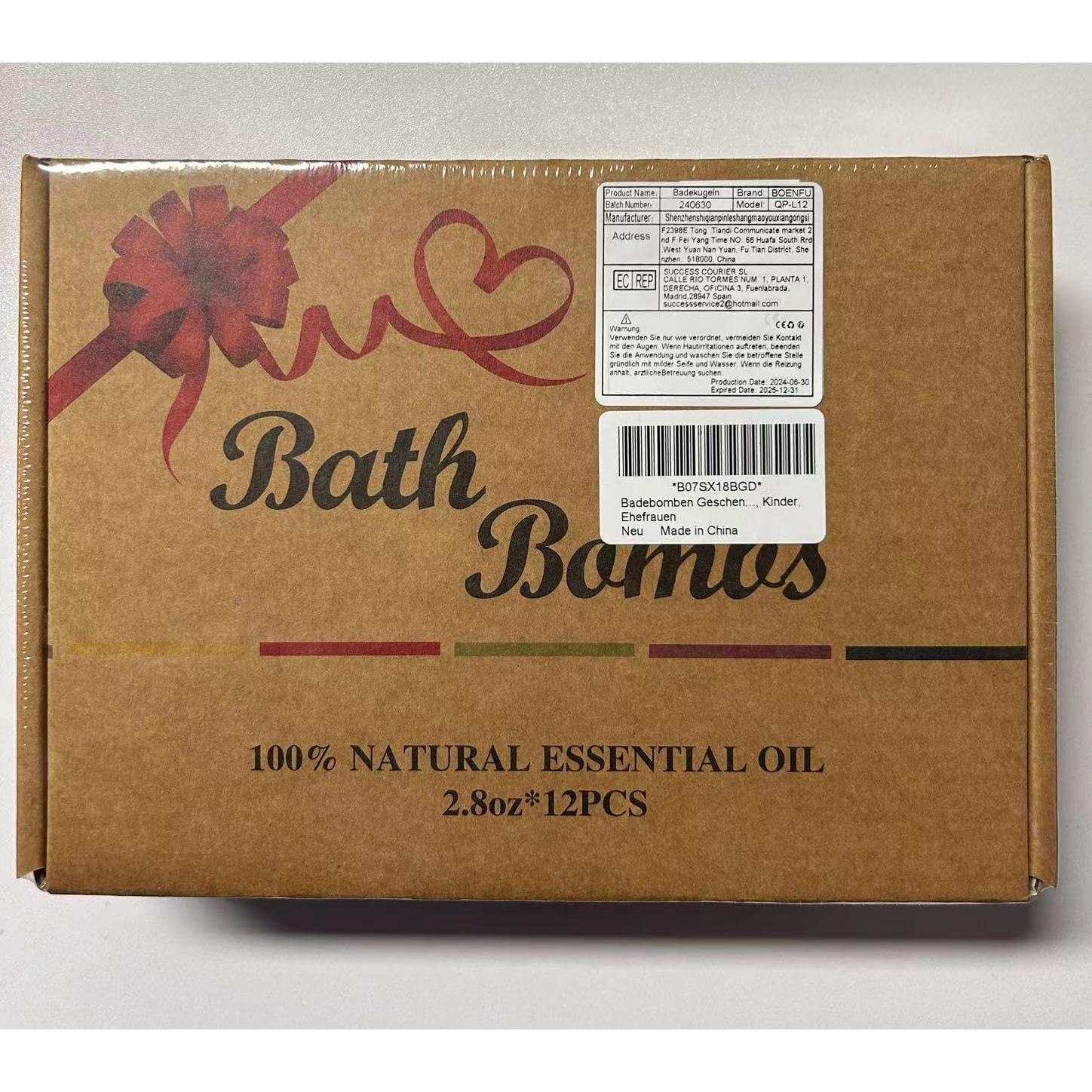 Juego de Bombas de Baño 12 PCS BOENFU 79.4g Aceites Esenciales