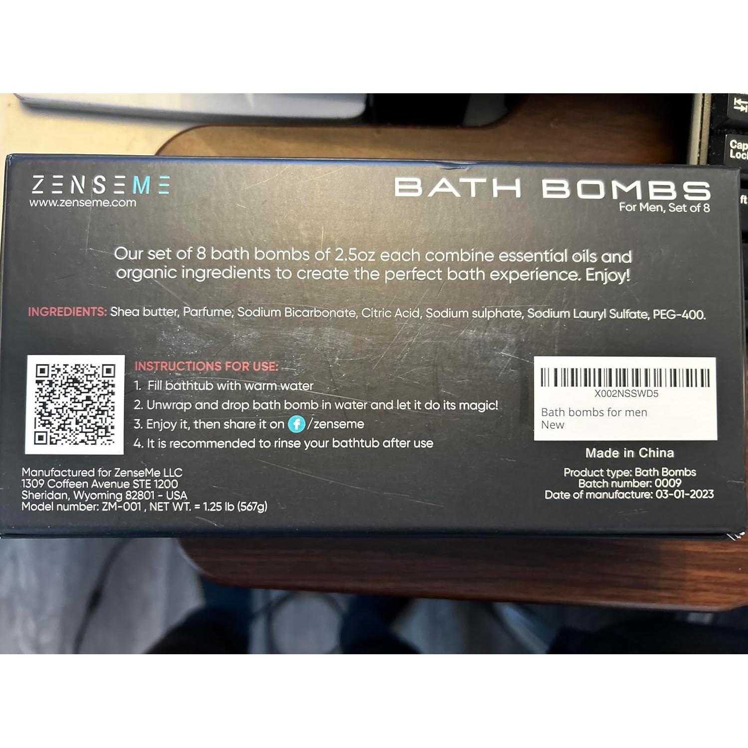 Set de 8 Bombas de Baño Orgánicas ZenseMe para Hombres