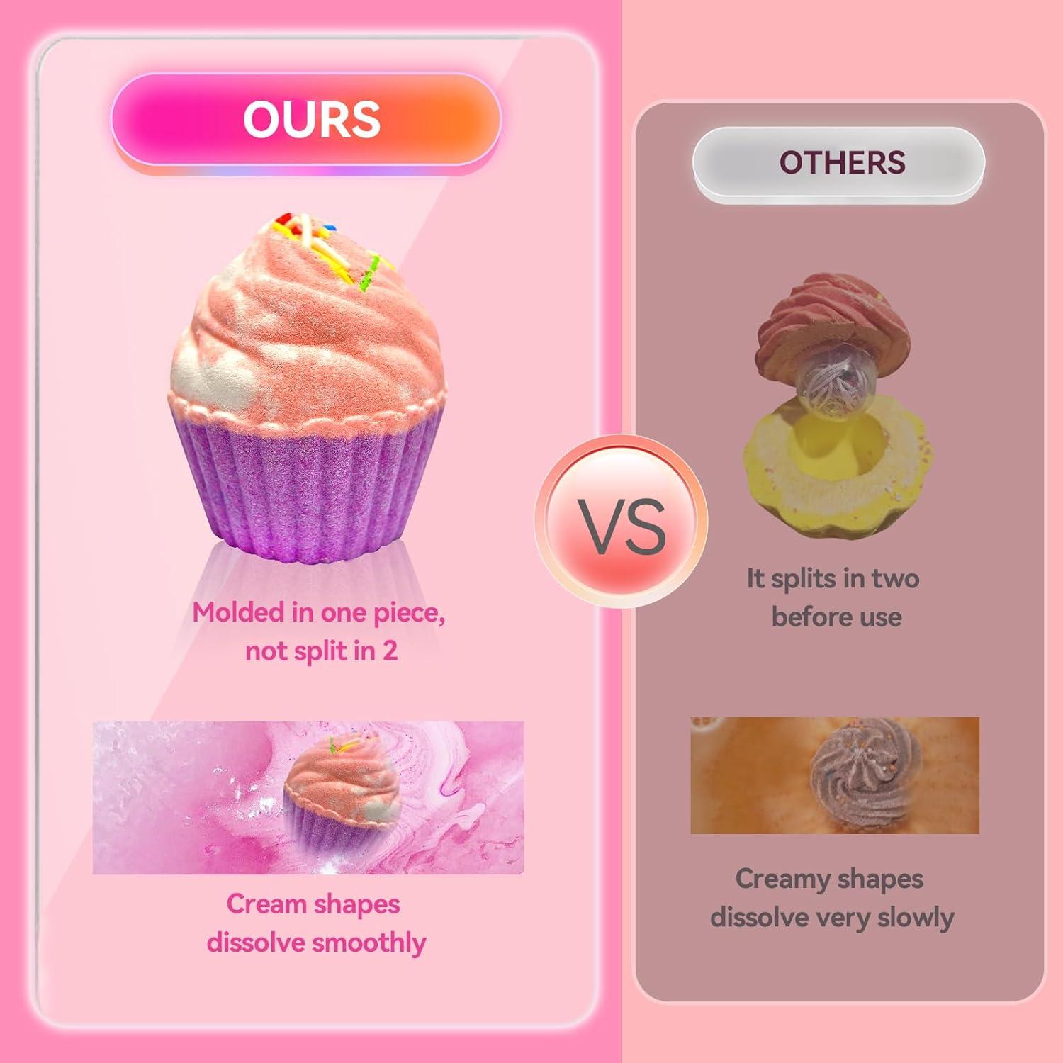 Set de 8 Bombas de Baño Cupcake Excalla con Joyería Sorpresa