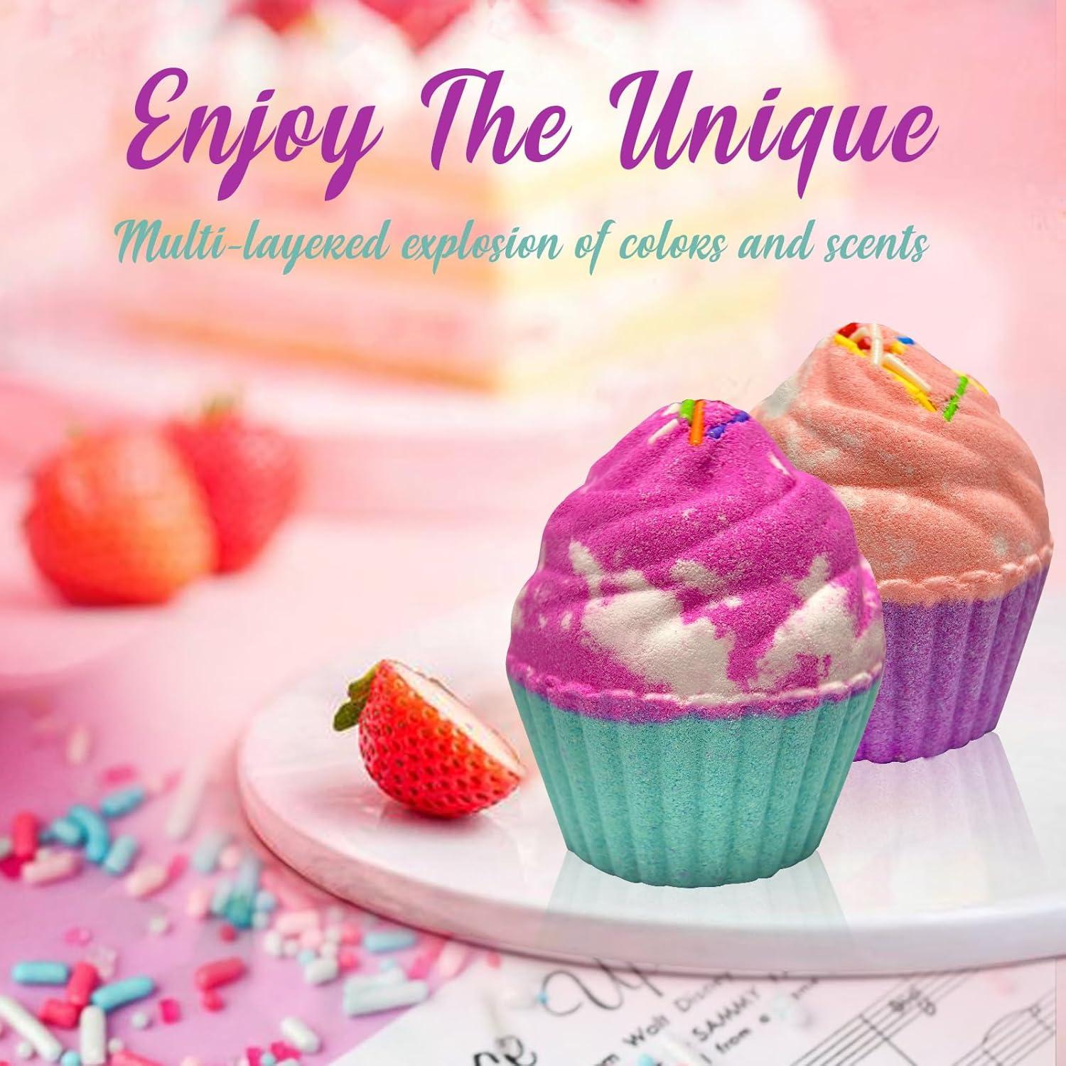 Set de 8 Bombas de Baño Cupcake Excalla con Joyería Sorpresa