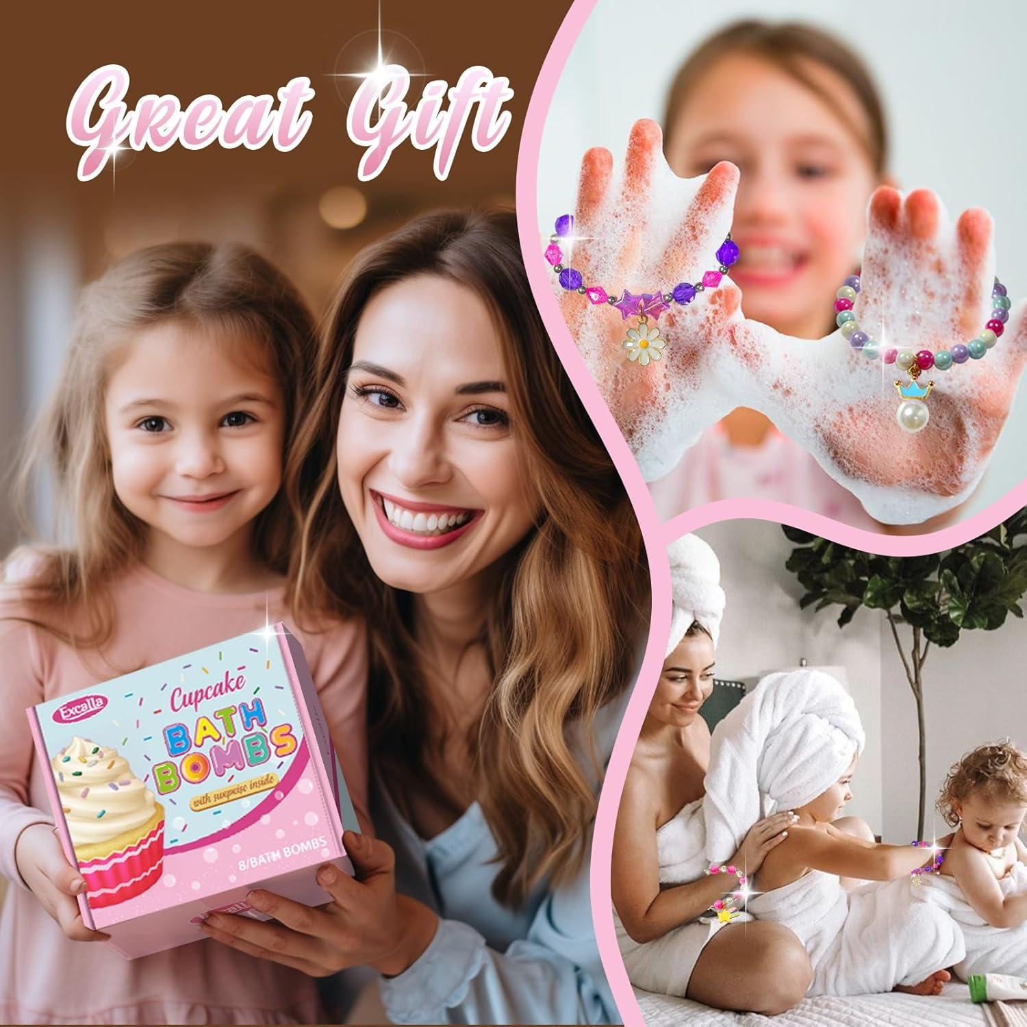 Set de 8 Bombas de Baño Cupcake Excalla con Joyería Sorpresa