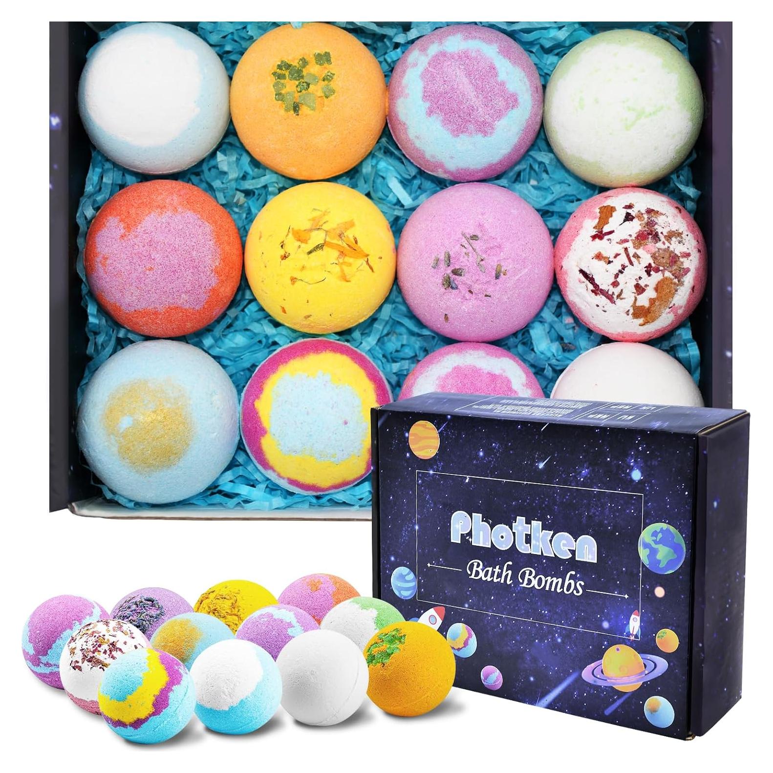 Juego de 12 Bombas de Baño Orgánicas Photken - Aromaterapia Natural