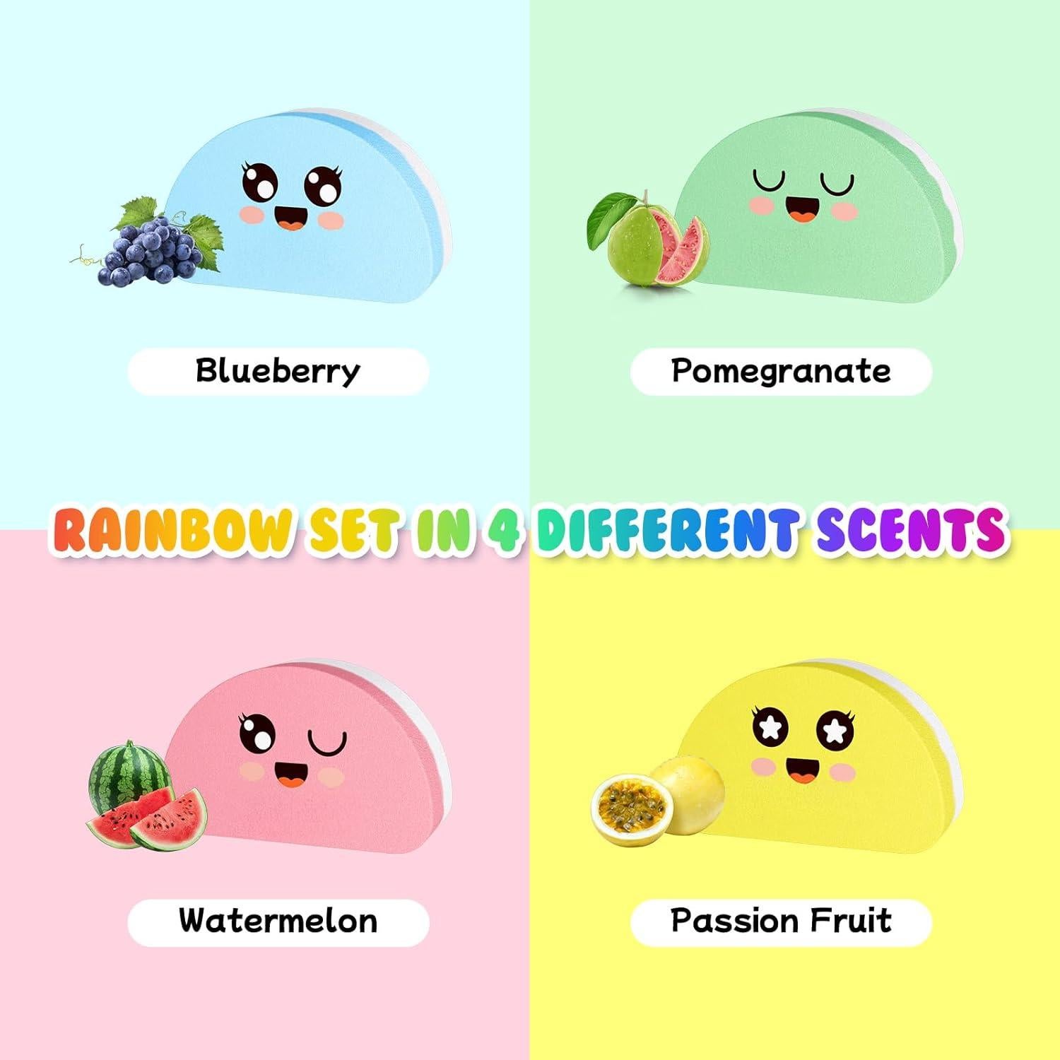 Juego de Bombas de Baño Arcoíris YOJFOJV - 4 Unidades Naturales