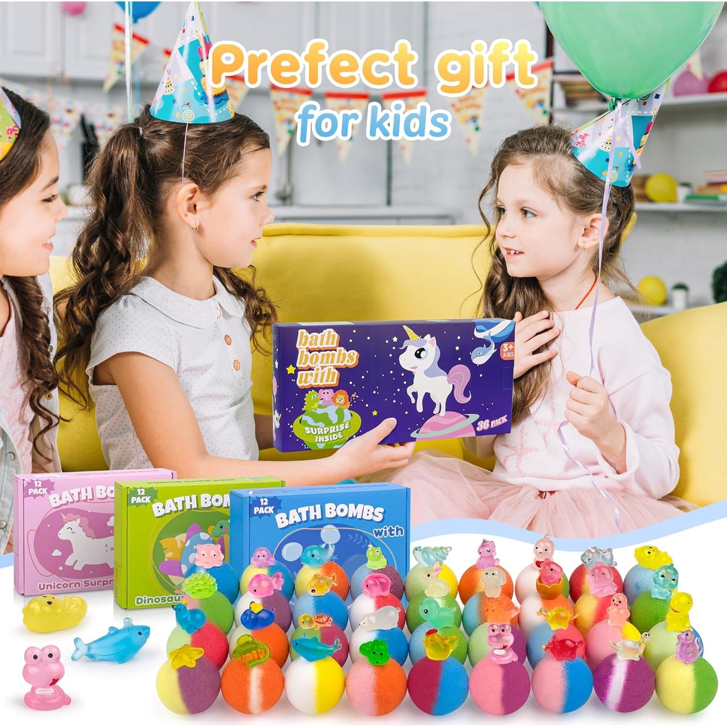 Set de 36 Bombas de Baño DOVIPE con Juguete Sorpresa