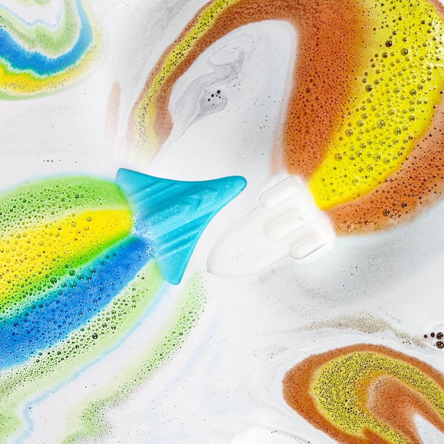 Bombas de baño ORIGLAM para niños, set 2 piezas cohete y transbordador
