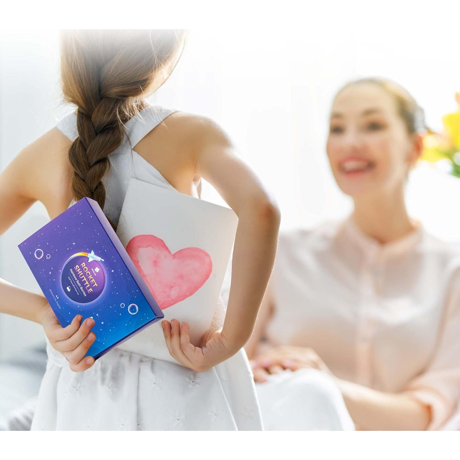 Bombas de baño ORIGLAM para niños, set 2 piezas cohete y transbordador