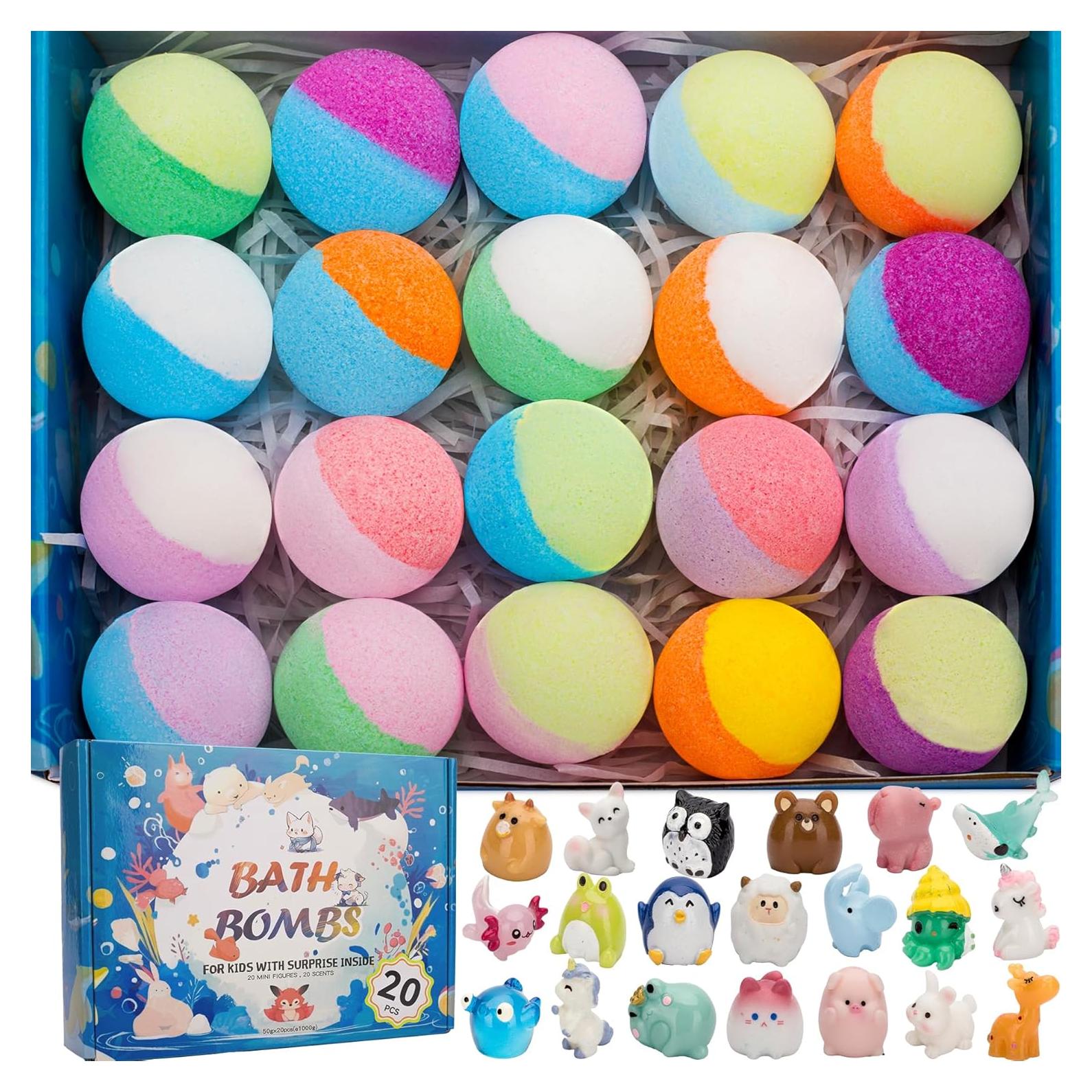 Set de 20 Bombas de Baño GDXINYES con Juguetes Sorpresa 5cm
