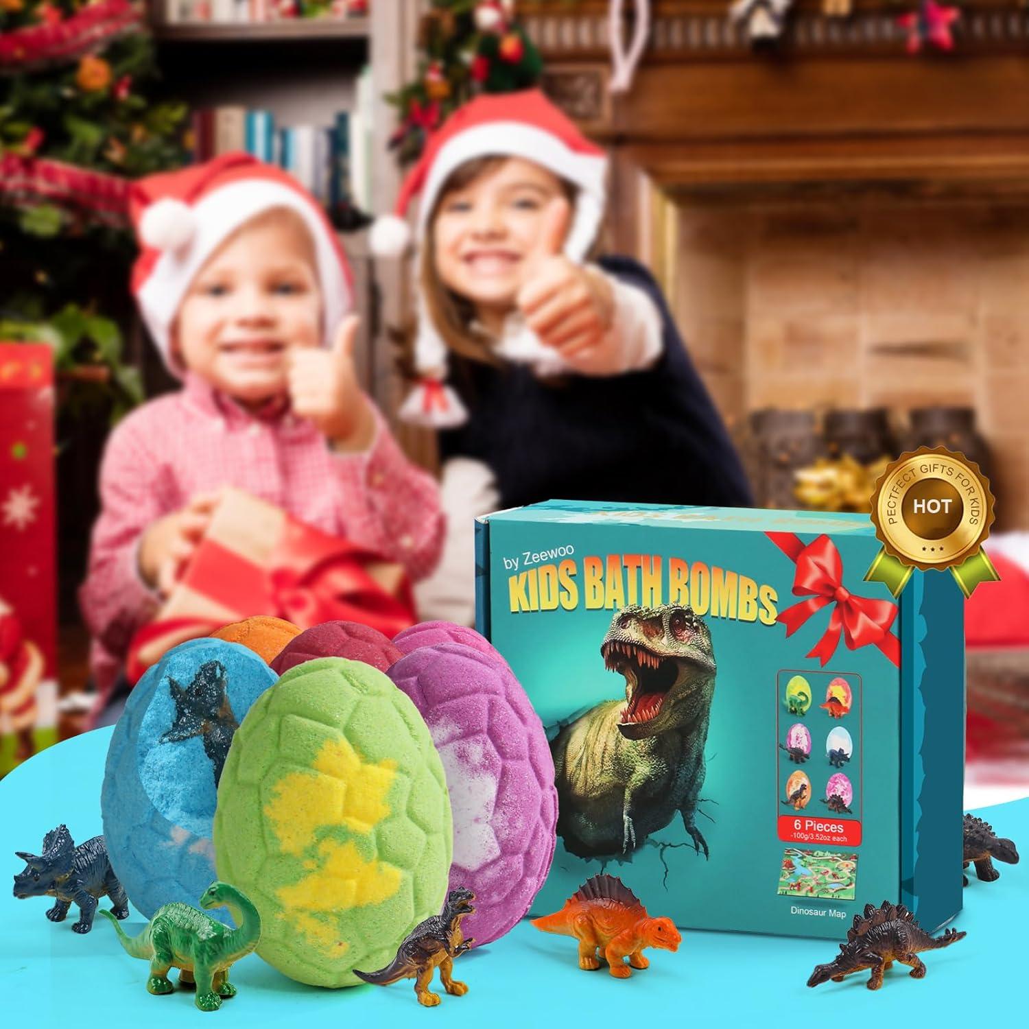 Set de 6 Bombas de Baño con Juguetes Dinosaurio Zeewoo