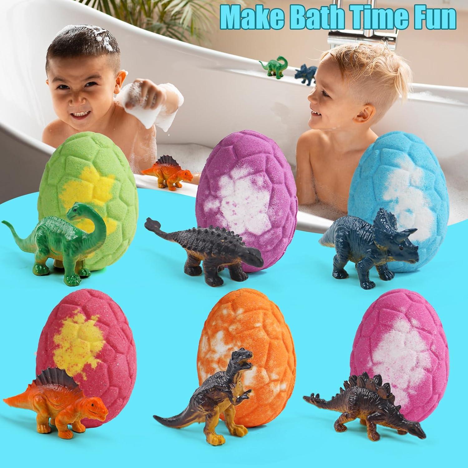 Set de 6 Bombas de Baño con Juguetes Dinosaurio Zeewoo