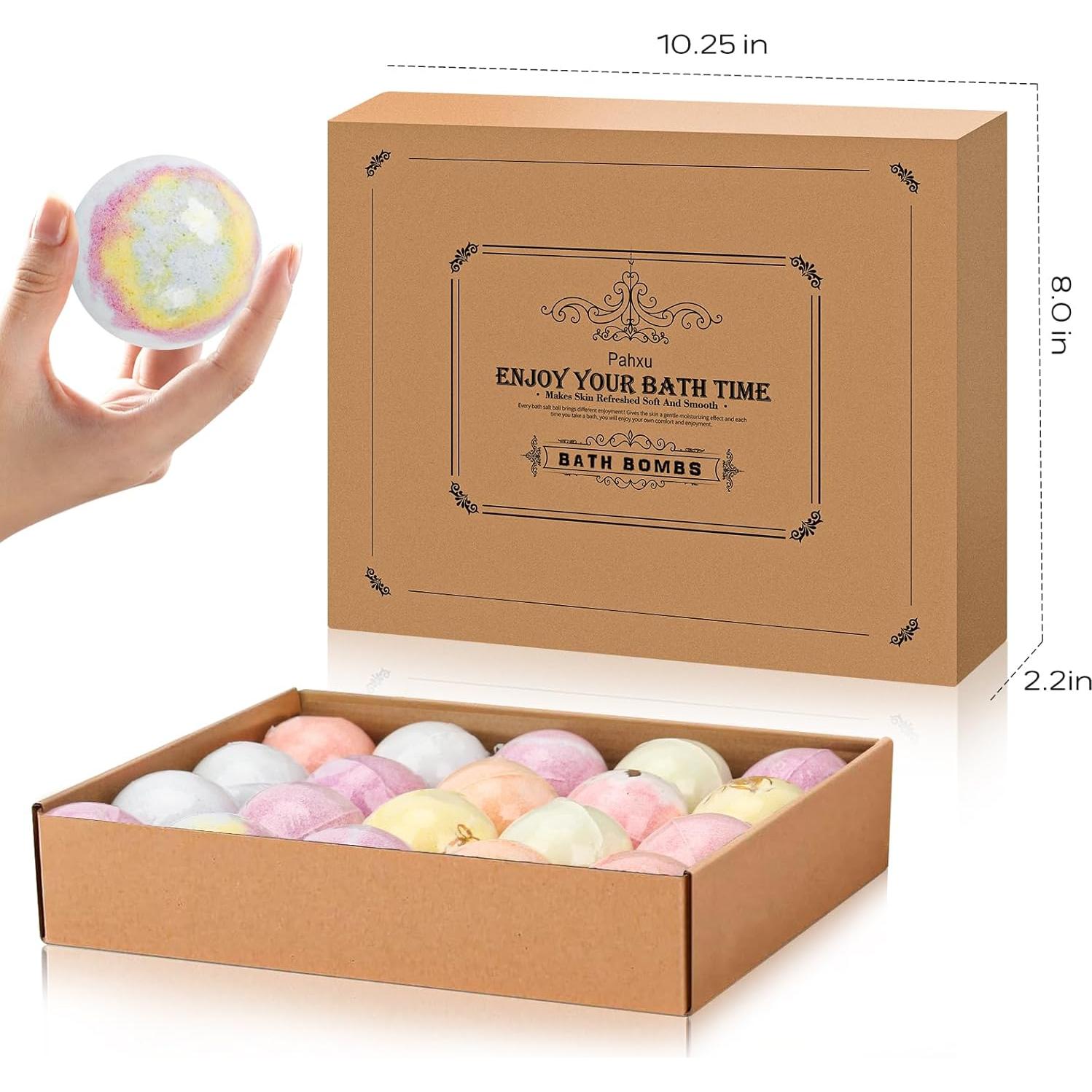 Juego de Bombas de Baño Pahxu 20 PCS Orgánicas con Aceite Esencial