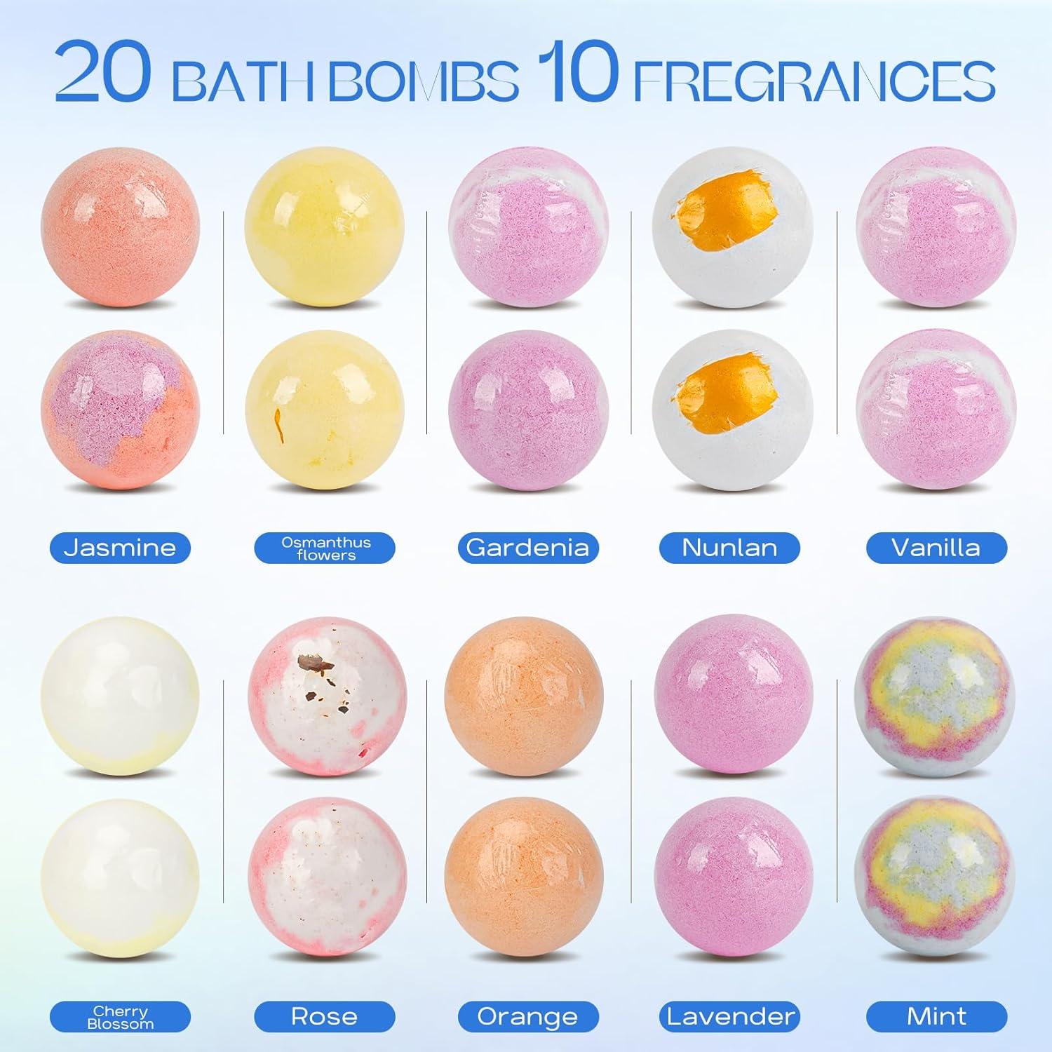 Juego de Bombas de Baño Pahxu 20 PCS Orgánicas con Aceite Esencial
