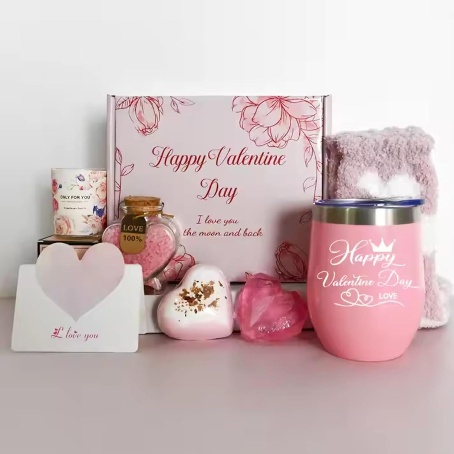 Set de Regalo Spa Rosa con Vaso Aislante y Accesorios