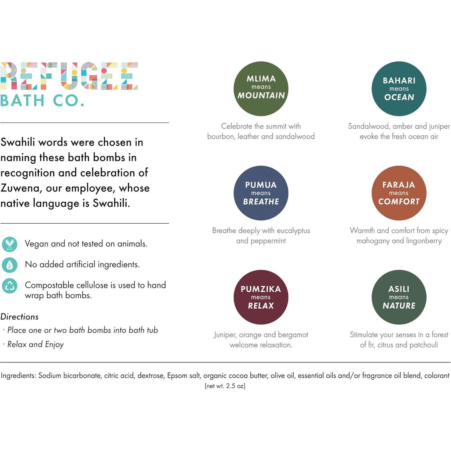 Bombas de baño variadas Refugee Bath Co. 70.9 g veganas