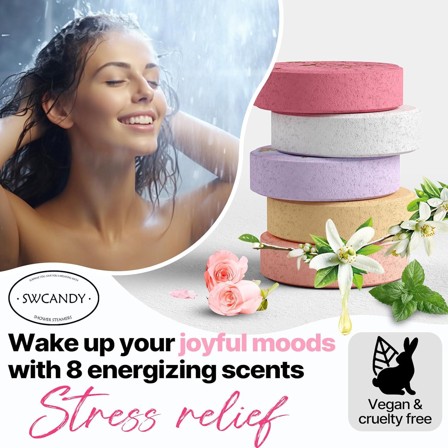 Bombas de Ducha Aromaterapia SWCANDY 8 Pack Aceites Esenciales