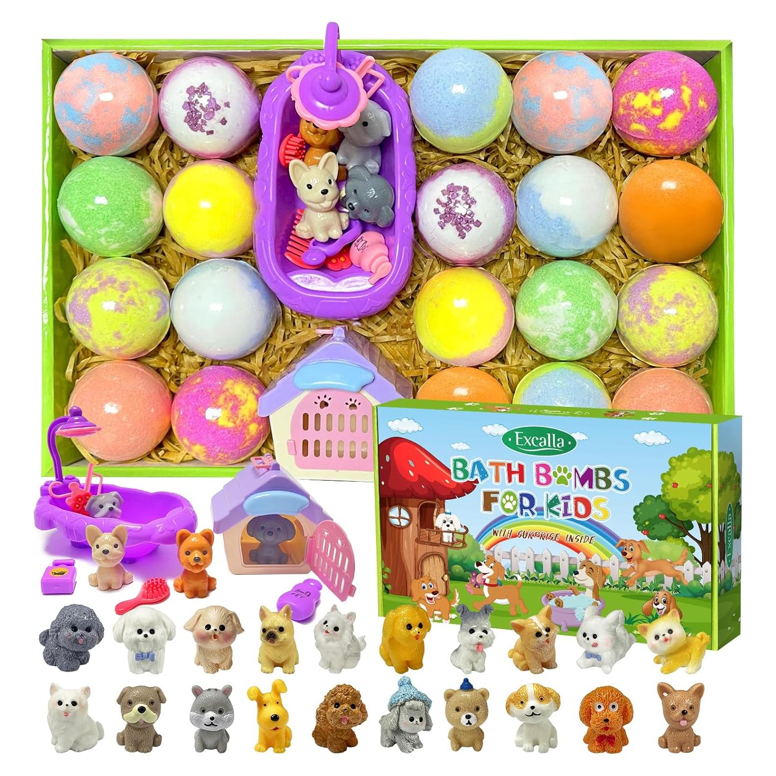 Set de 20 Bombas de Baño con Juguetes de Cachorro Excalla