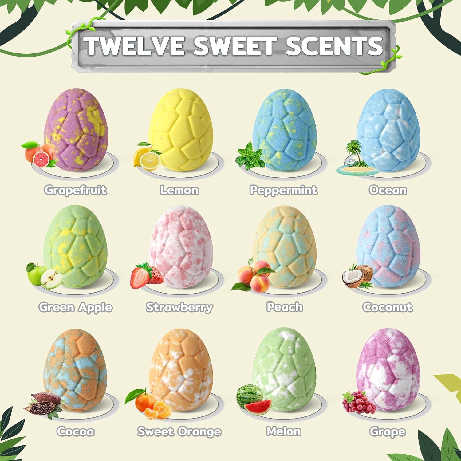 Bolas de Baño Orgánicas CalmNFiz con Juguetes Dinosaurio - 12 Unidades