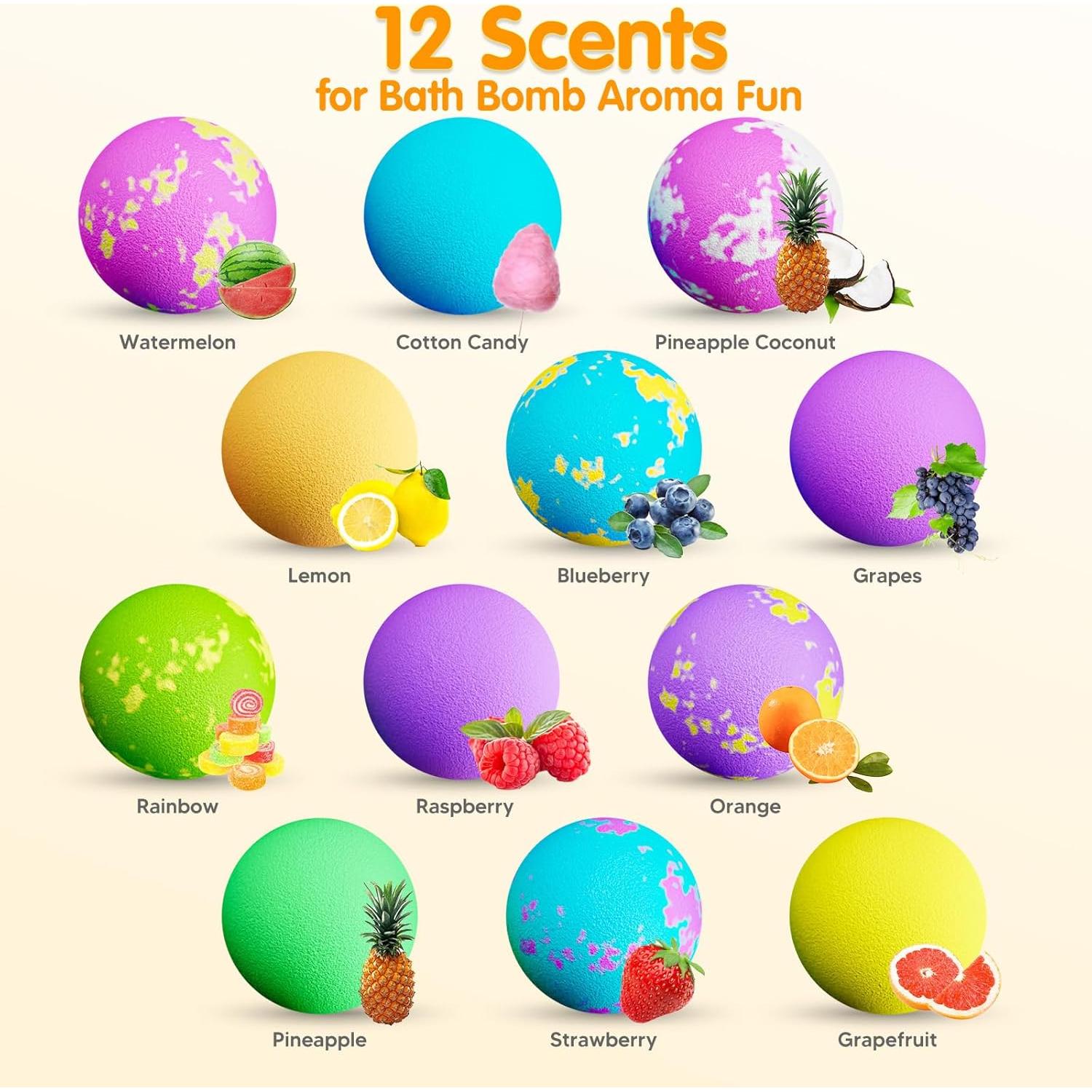 Set de 12 Bombas de Baño Pinyi con Juguetes Sorpresa