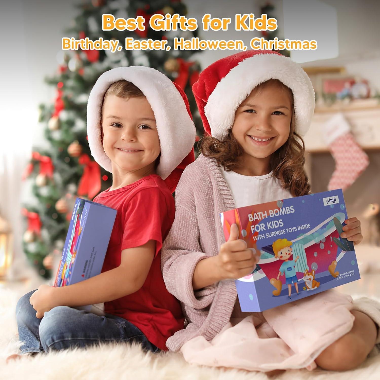 Set de 12 Bombas de Baño Pinyi con Juguetes Sorpresa