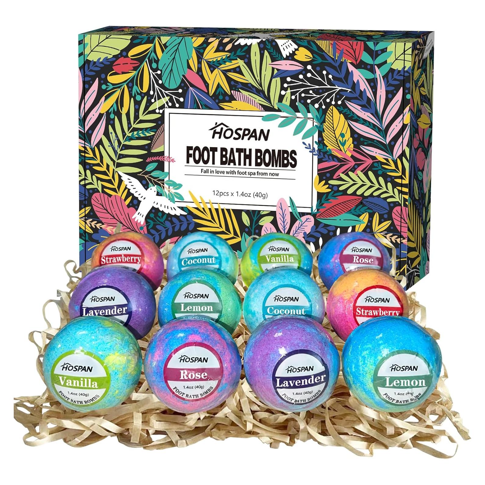 HOSPAN Juego de 12 Bombas de Baño para Pies Orgánicas