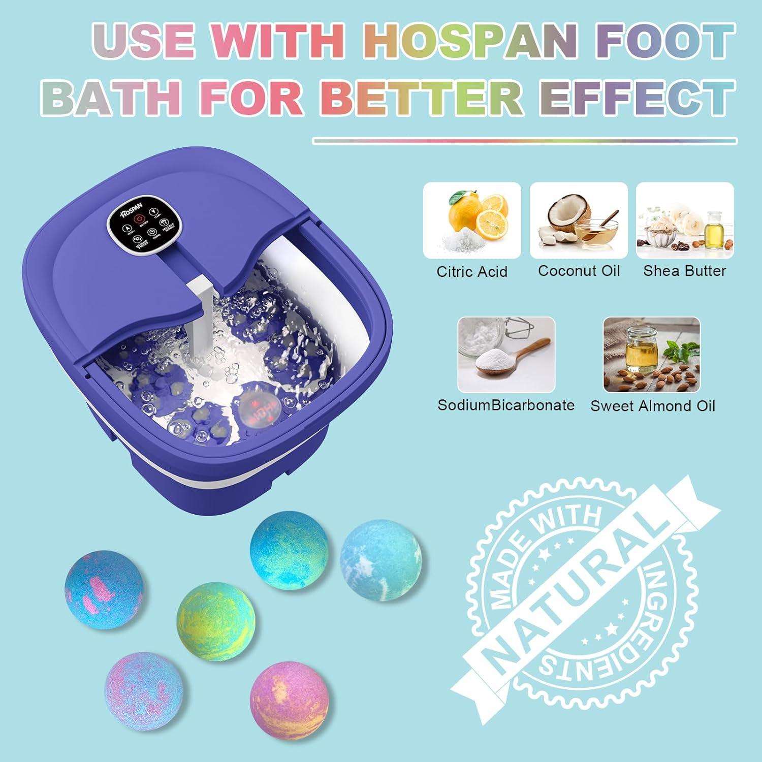HOSPAN Juego de 12 Bombas de Baño para Pies Orgánicas