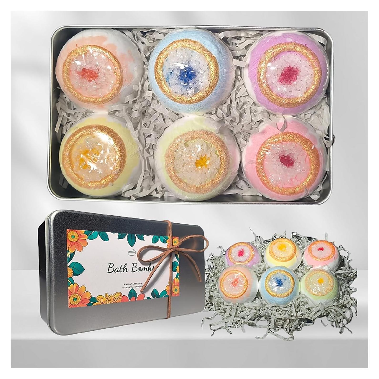 Juego de Bombas de Baño Rainie, 6 Bombas Hechas a Mano, Spa