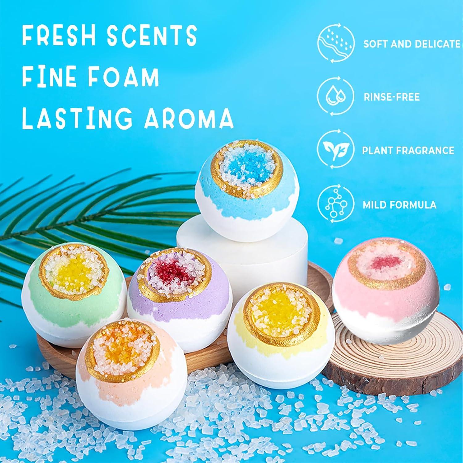 Juego de Bombas de Baño Rainie, 6 Bombas Hechas a Mano, Spa