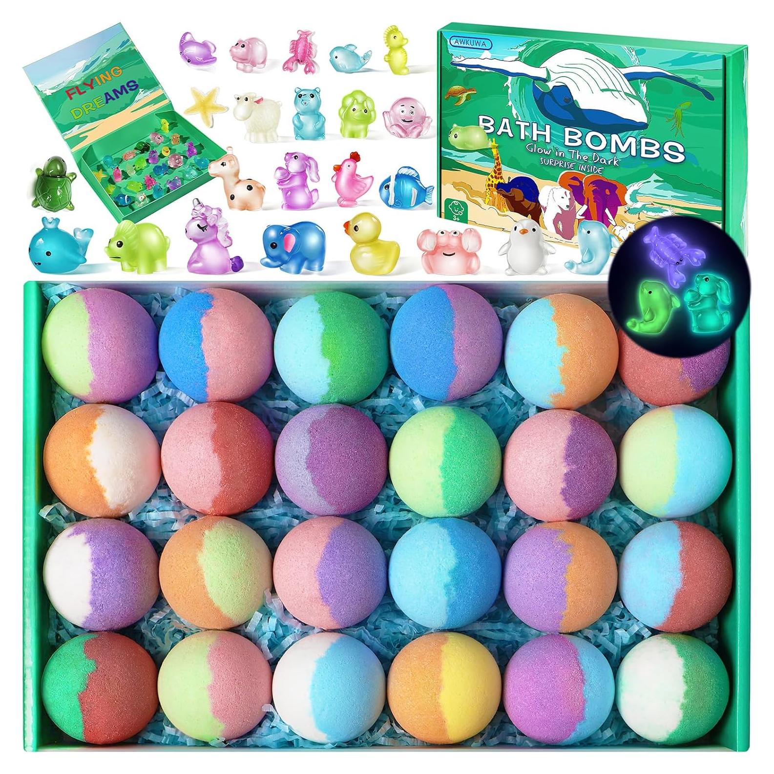Bombas de Baño para Niños AWKUWA - 24 Piezas con Juguetes