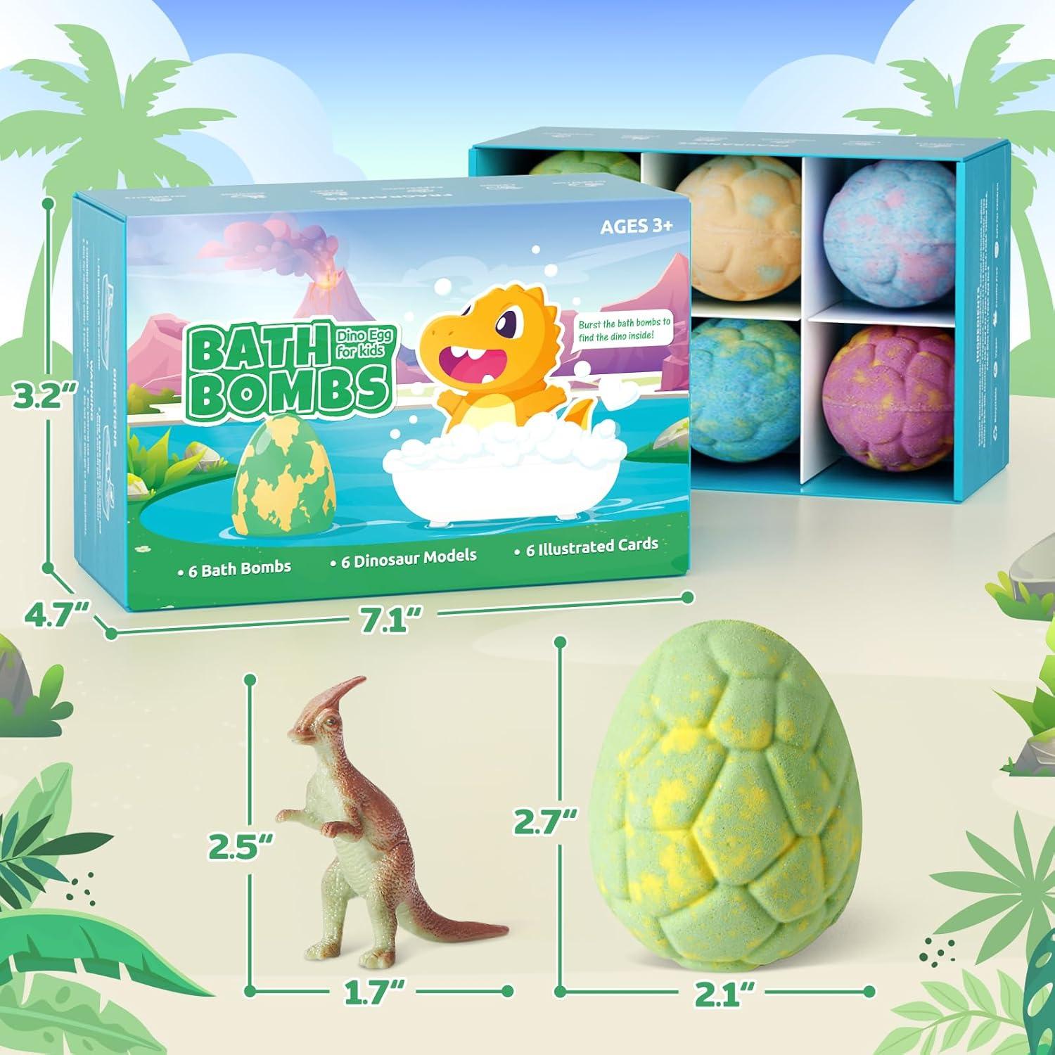 Set de 6 Bombas de Baño Dinosaurio TranquilBliss - Eucalipto