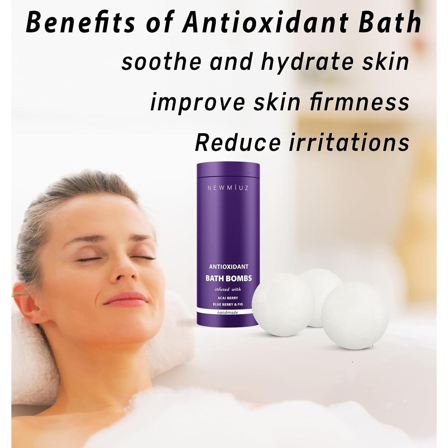 Bombas de Baño Naturales New Miuz - Antioxidantes de Acai y Arándano