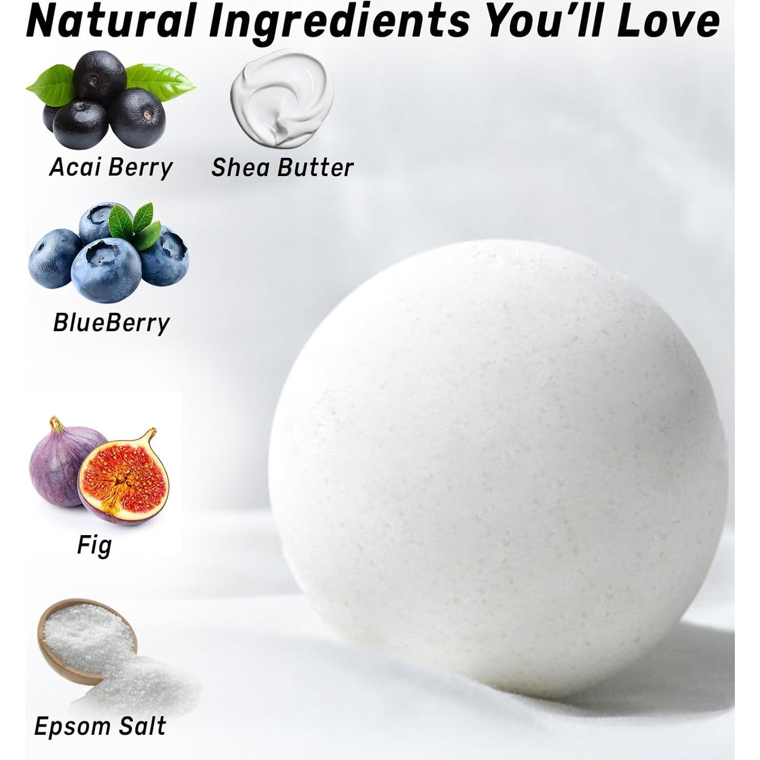 Bombas de Baño Naturales New Miuz - Antioxidantes de Acai y Arándano