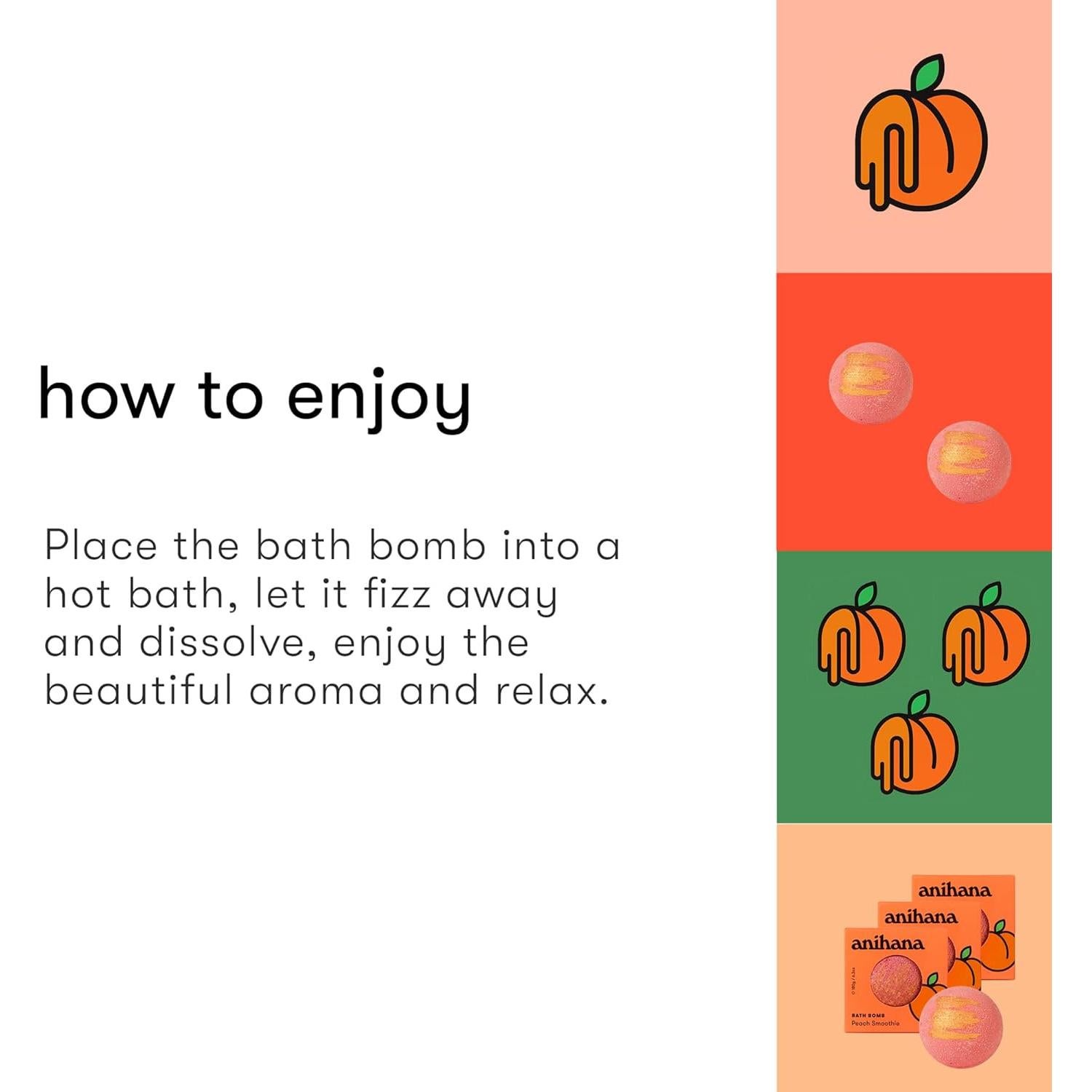 Bombas de Baño Anihana con Aceite de Coco - 3 Paquetes de 180g