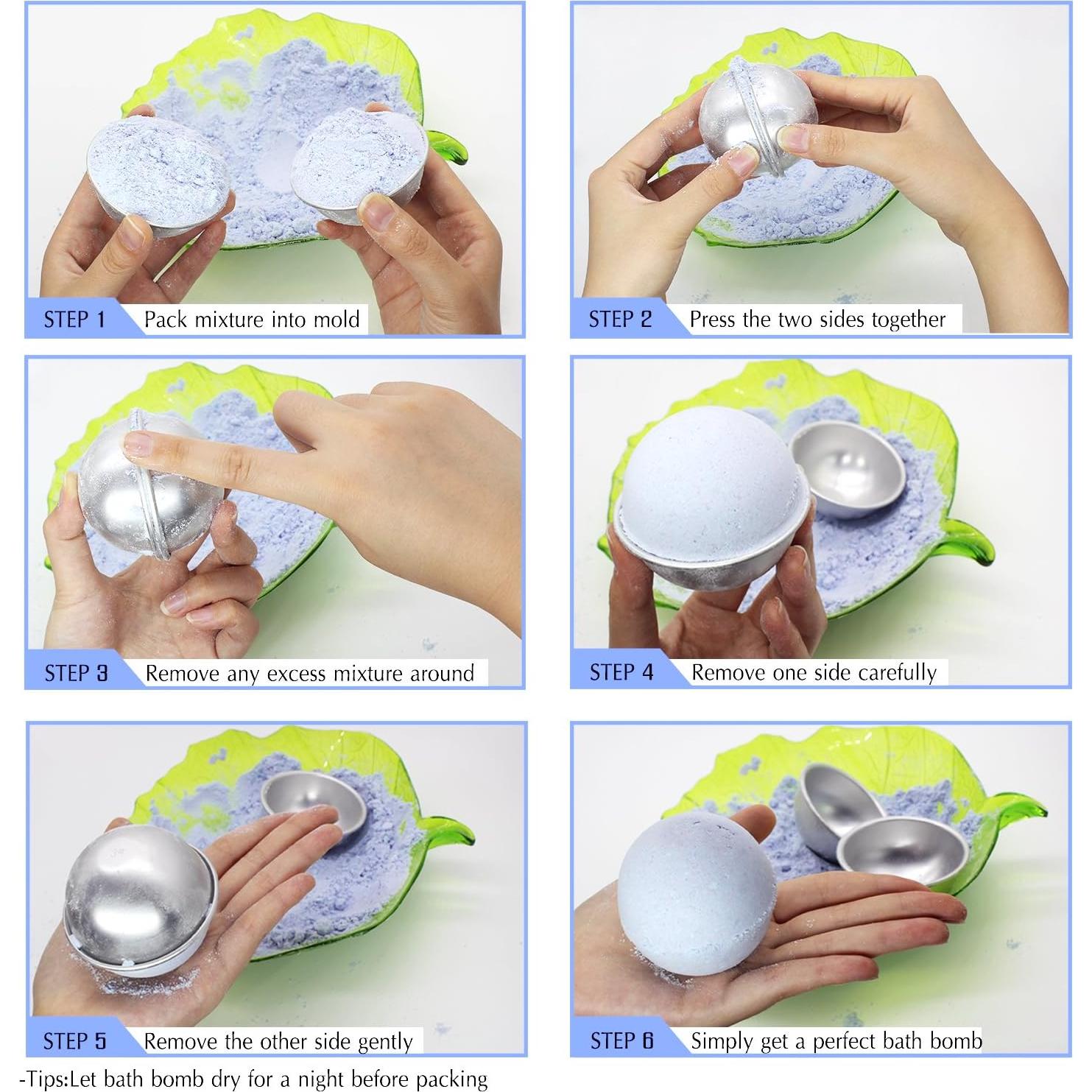 Juego de Moldes para Bombas de Baño DecorRom - 10 Moldes + 12 Colorantes