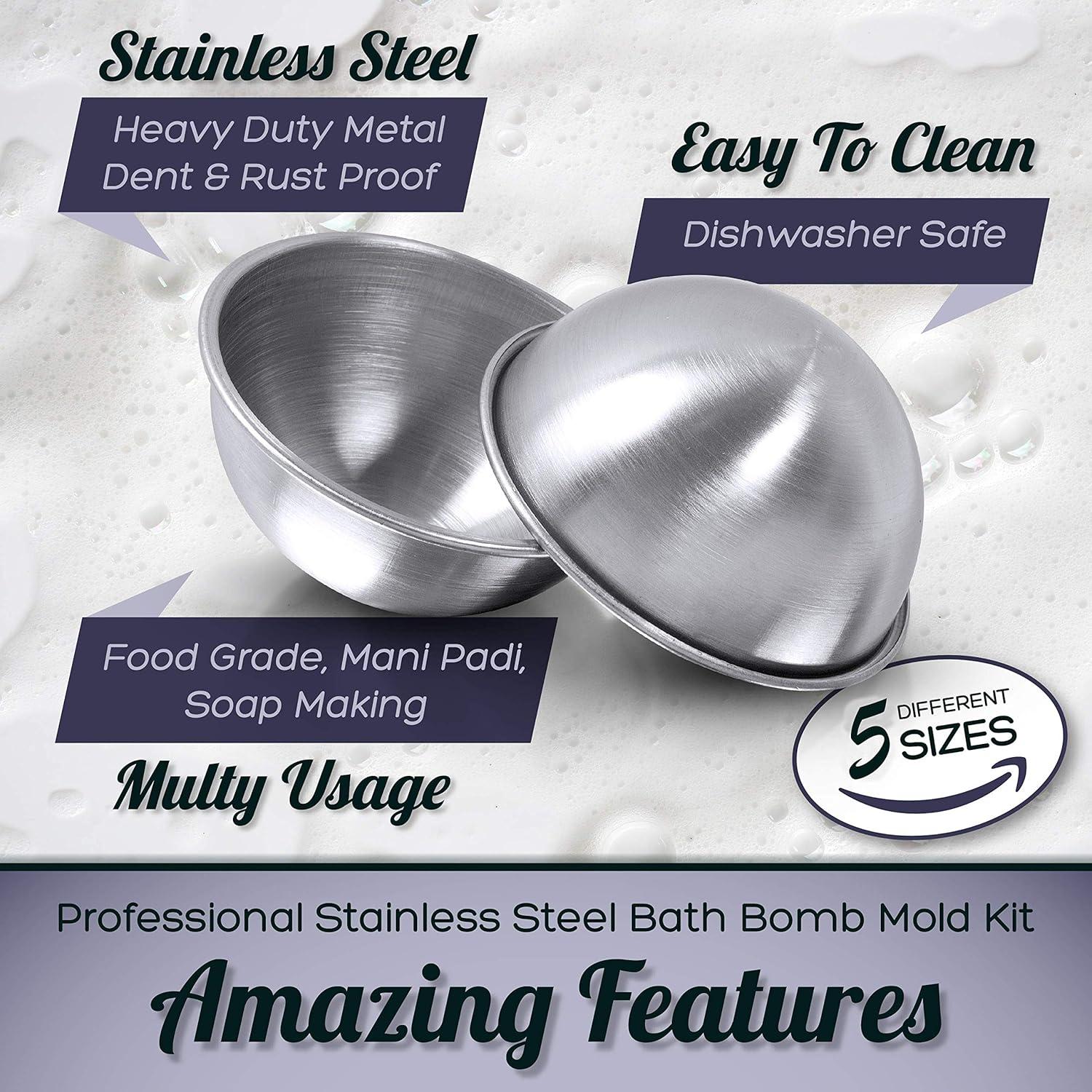 Juego de Moldes para Bombas de Baño Healthy Home Helper - Acero Inoxidable