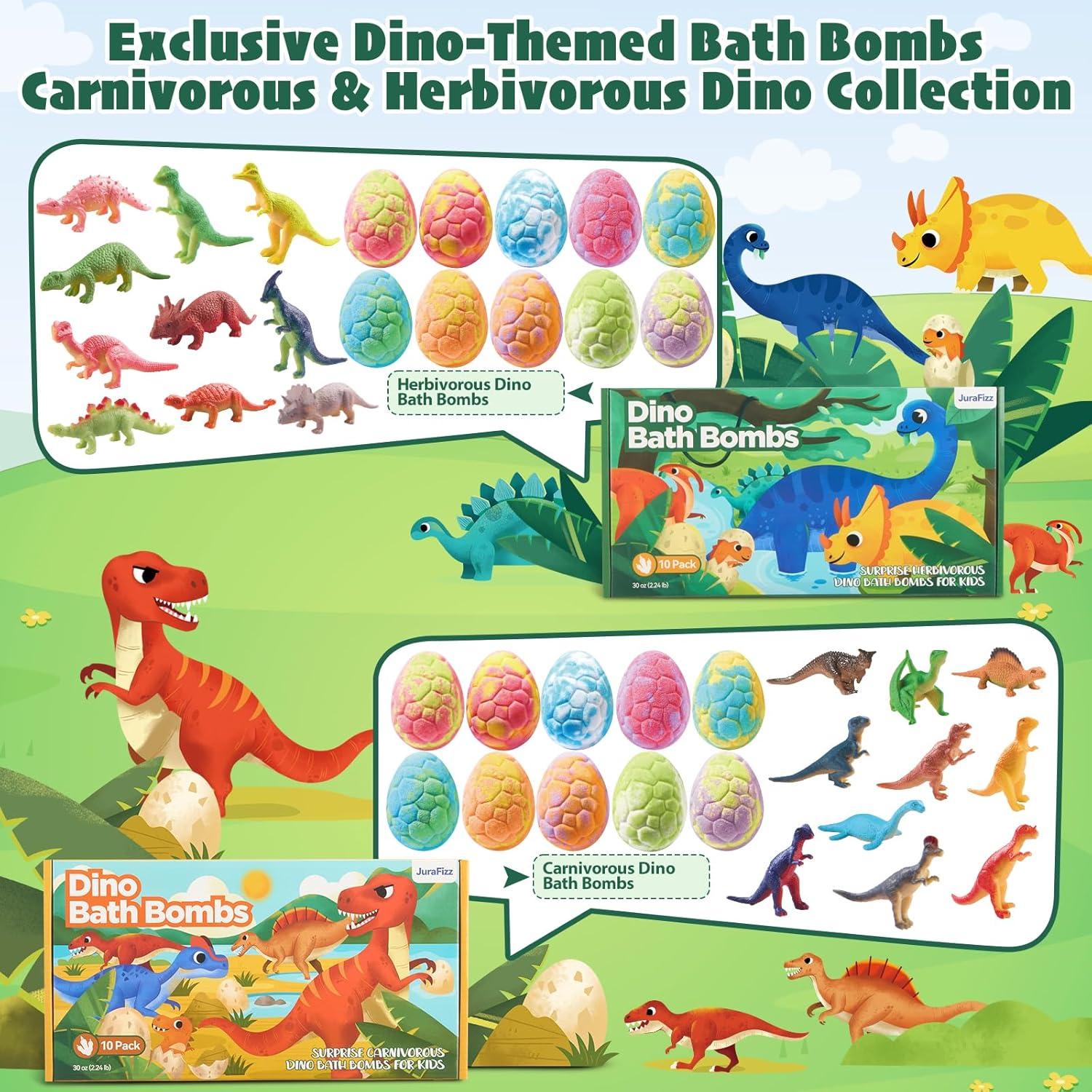Bolas de Baño de Dinosaurio JuraFizz - 20 Unidades con Juguetes